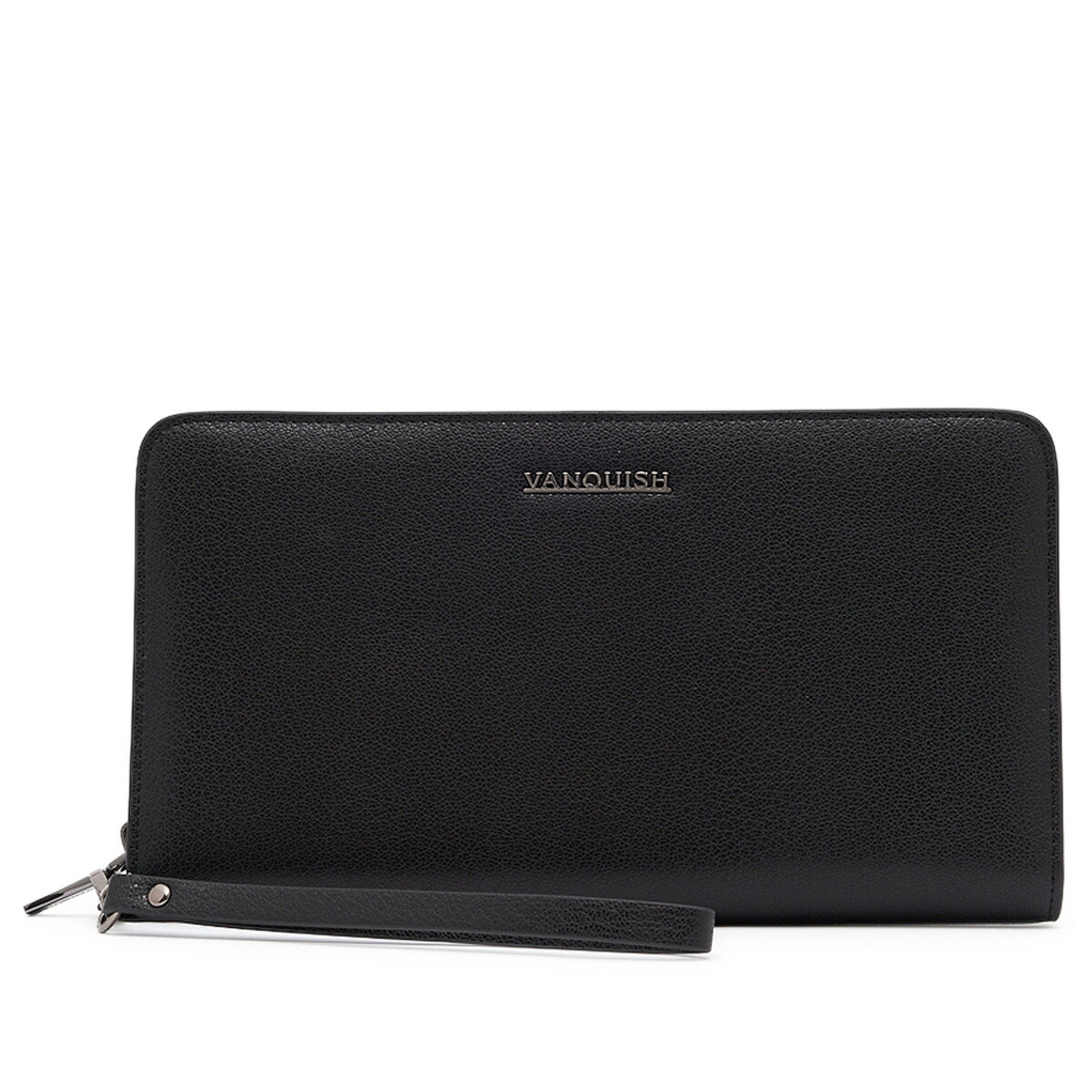 VANQUISH PASSPORT CASE ヴァンキッシュ パスポートケース パスケース カードケース メンズ ラウンドファスナー 本革 ブラック 黒 VQM-41260