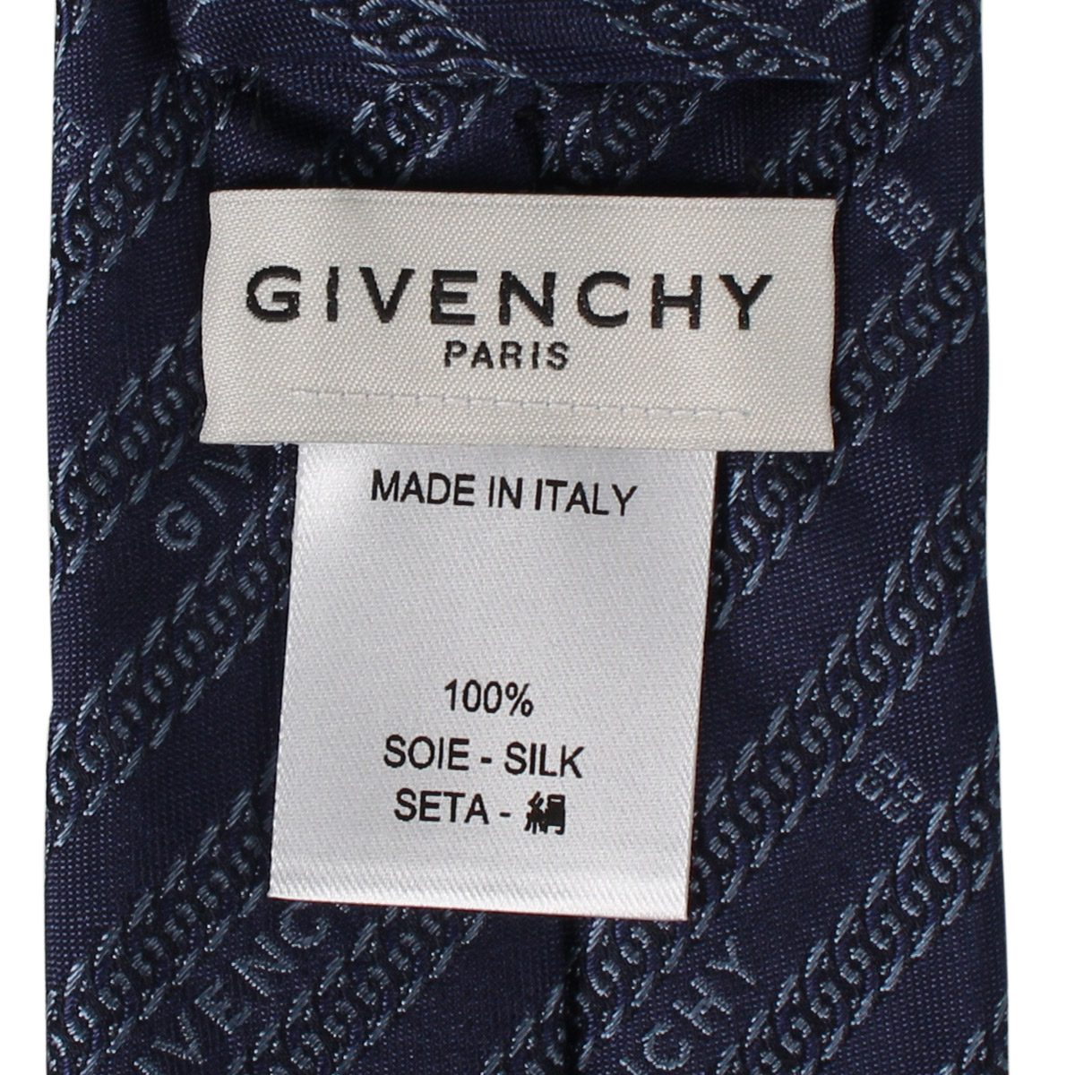 GIVENCHY TIE J3030 イタリア製 シルク ジバンシー ネイビー ネクタイ ビジネス ブラック ブランド ホワイト メンズ