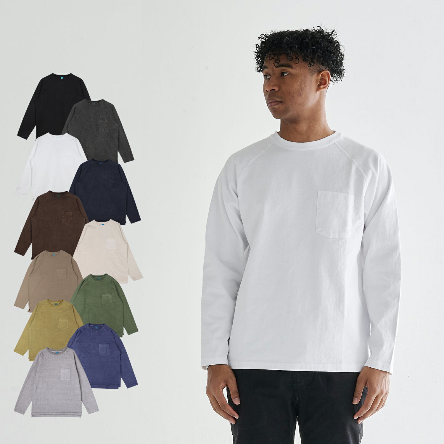 Good On LS HVY RAGLAN PK TEE グッドオン Tシャツ 長袖 ロンT カットソー メンズ レディース Uネック ブラック ホワイト グレー ネイビー ブラウン 黒 白 GOLT1805