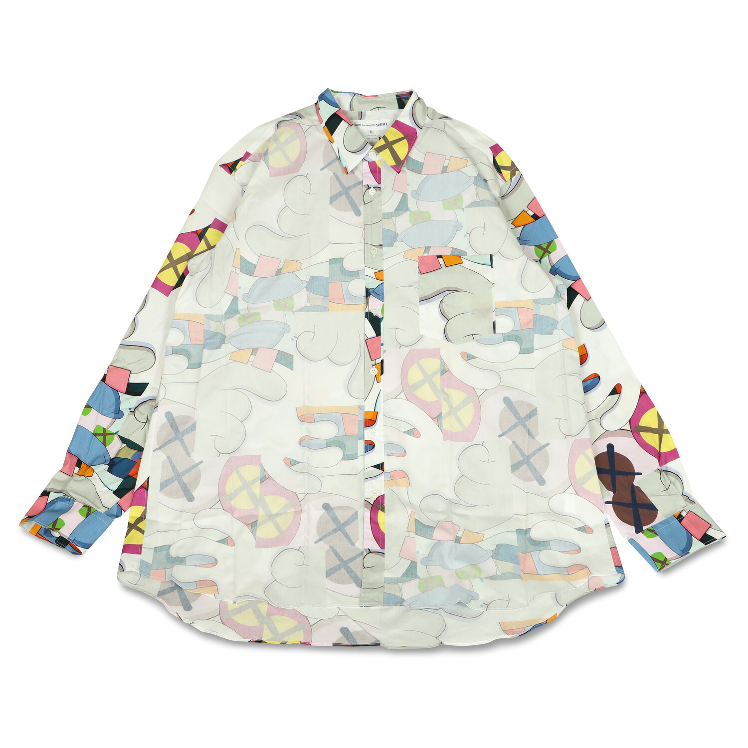 【最大1000円OFFクーポン】 Comme des Garcons SHIRT KAWS PRINT COTTON POPLIN SHIRT コムデギャルソン シャツ 長袖 シャツ メンズ カウズ コラボ FH-B022|ALLSPORTS