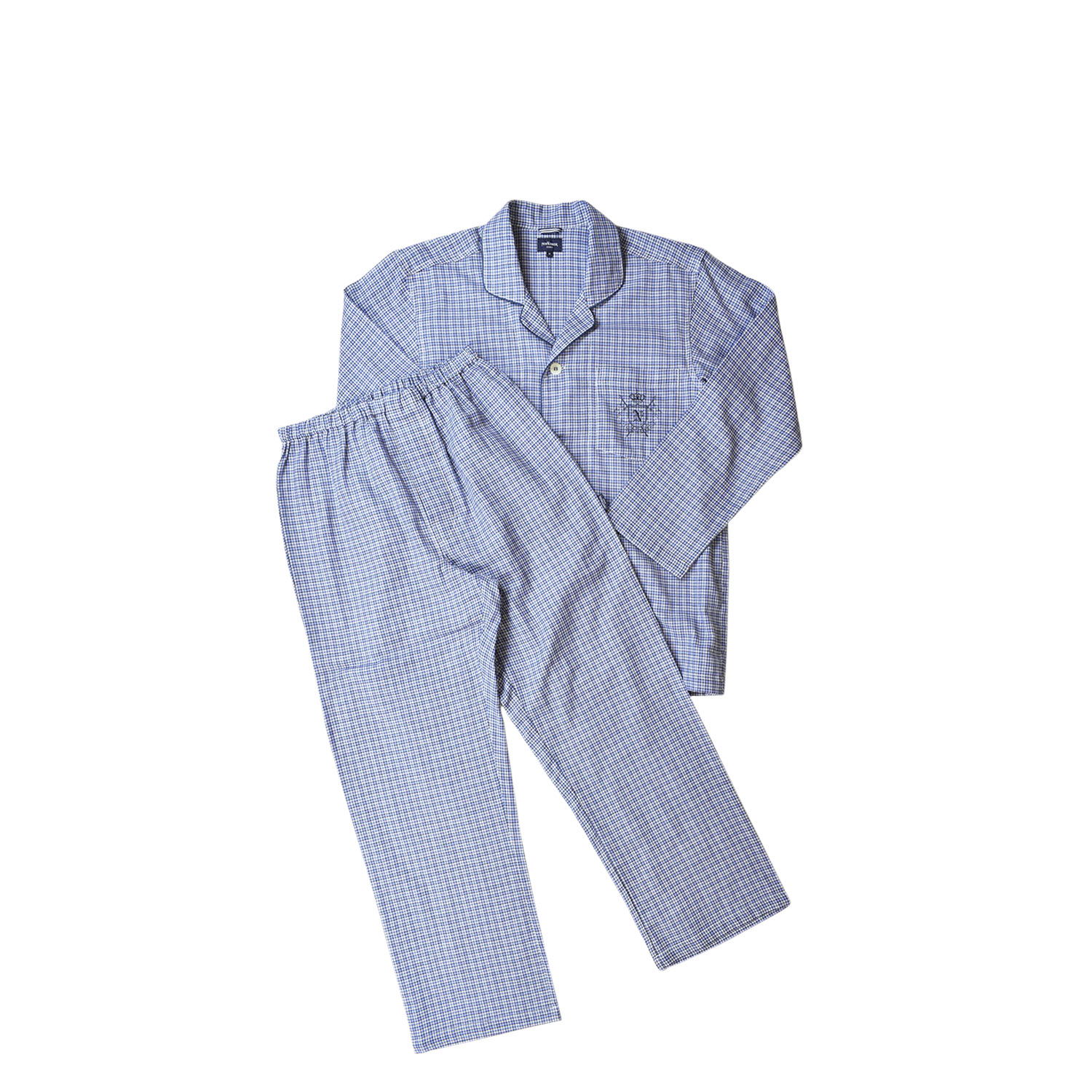 2640円 最新アイテム NEWYORKER TAILORED PAJAMAS ニューヨーカー ルームウェア 部屋着 パジャマ セットアップ ナイト ウェア テーラードパジャマ メンズ 前開き 長袖 上着 チェック柄 グレー ピンク 0619-80