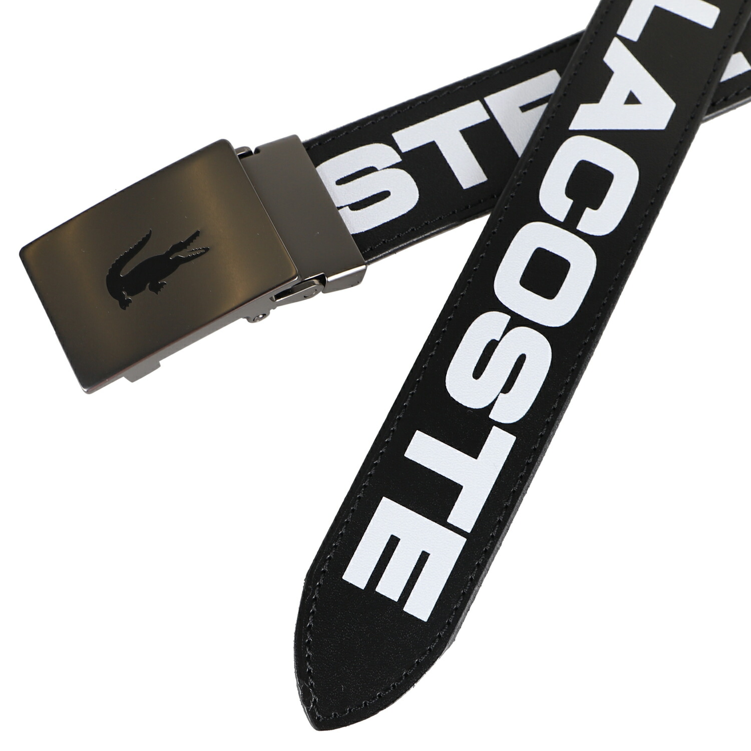 Lacoste Belt レザーベルト ラコステ 本革 メンズ ブラック ベルト