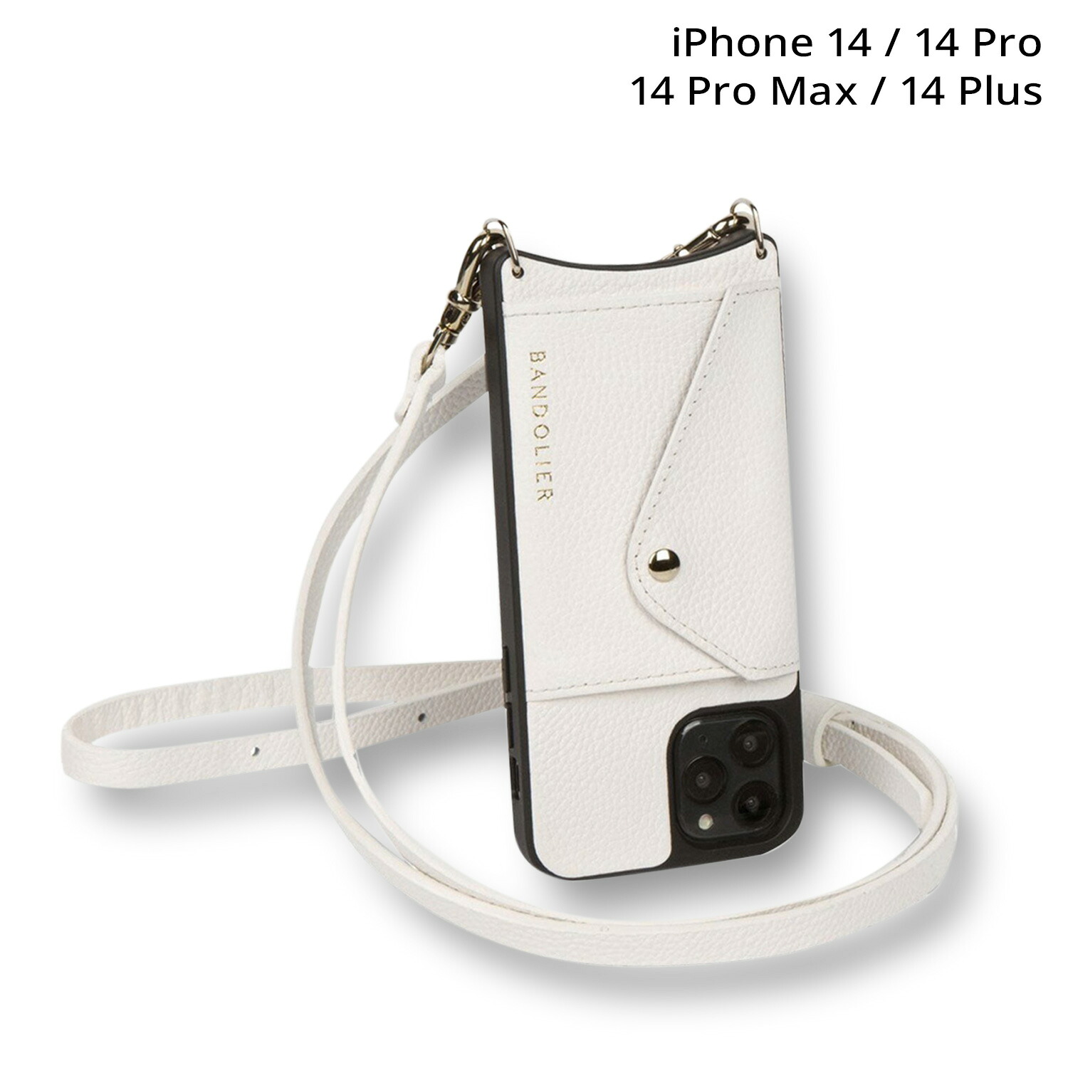 BANDOLIER DONNA SIDE SLOT WHITE バンドリヤー iPhone 14 14Pro iPhone 14 Pro Max iPhone 14 Plus ケース スマホケース 携帯 ショルダー アイフォン メンズ レディース 14DON 母の日