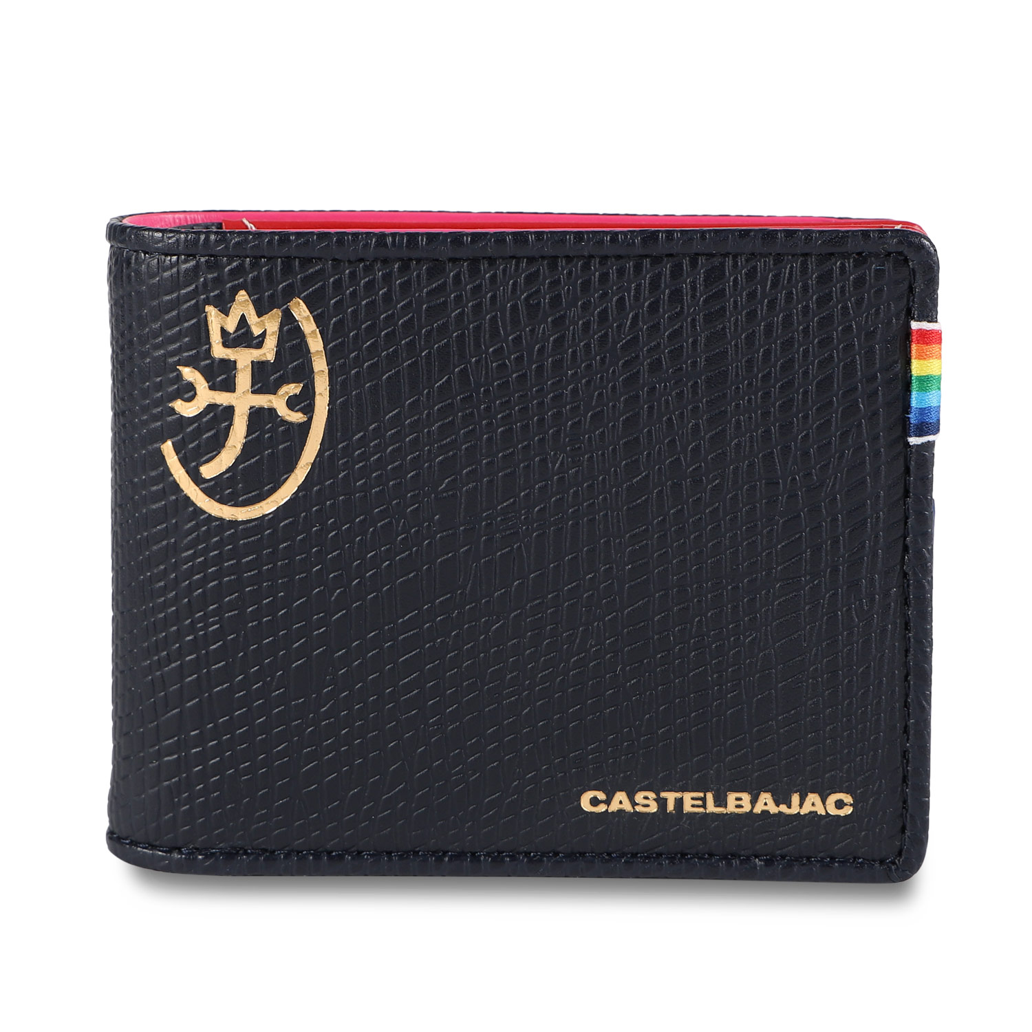 CASTELBAJAC RAINBOW カステルバジャック 財布 二つ折り レインボー メンズ レディース 本革 ブラック ホワイト ネイビー 黒 白 79613
