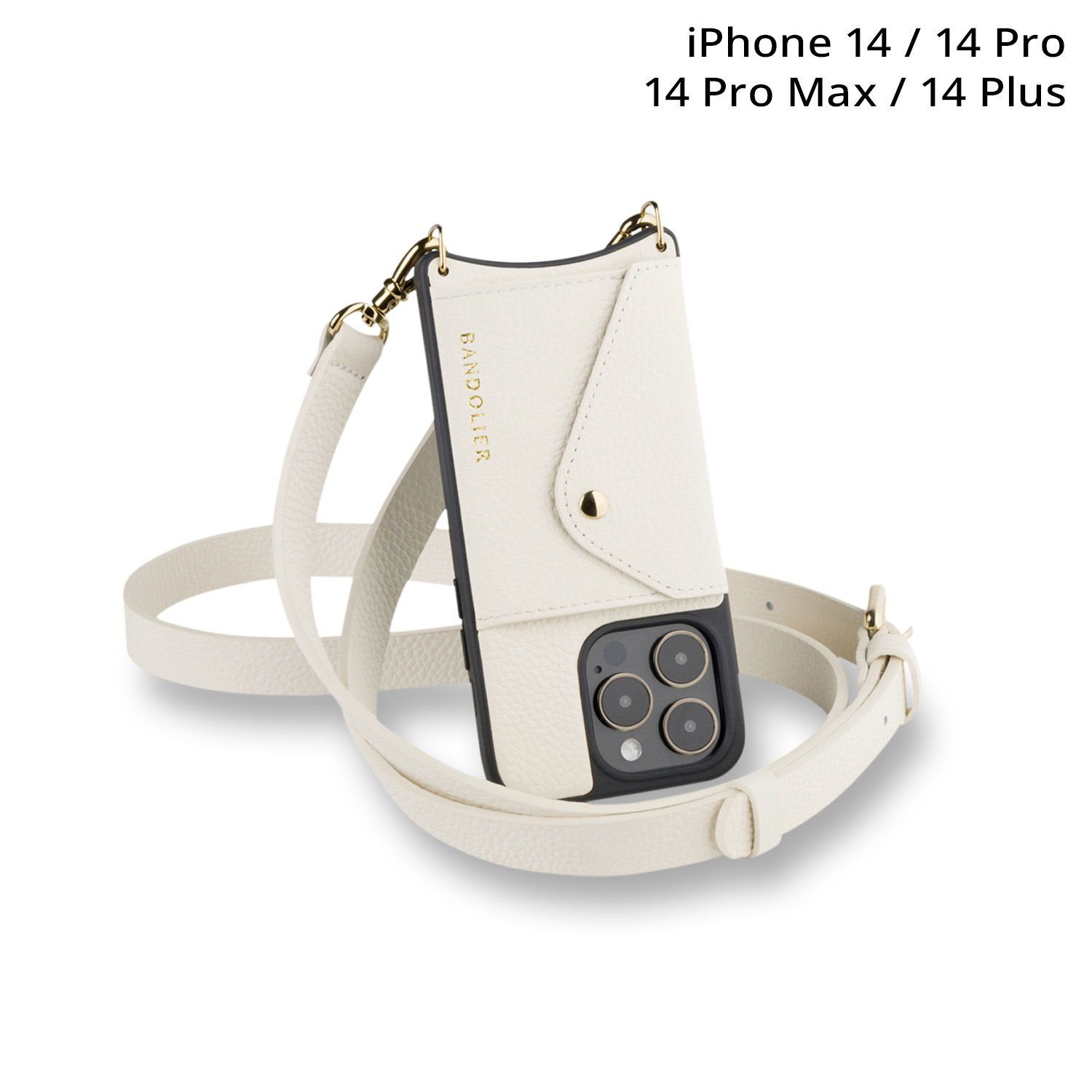 【最大1000円OFFクーポン】 BANDOLIER HAILEY SIDE SLOT IVORY iPhone 14 14Pro 14 Pro Max 14 Plus スマホケース スマホショルダー 携帯 アイフォン ヘイリー サイドスロット アイボリー メンズ レディース ホワイト 白 14HAI|ALLSPORTS