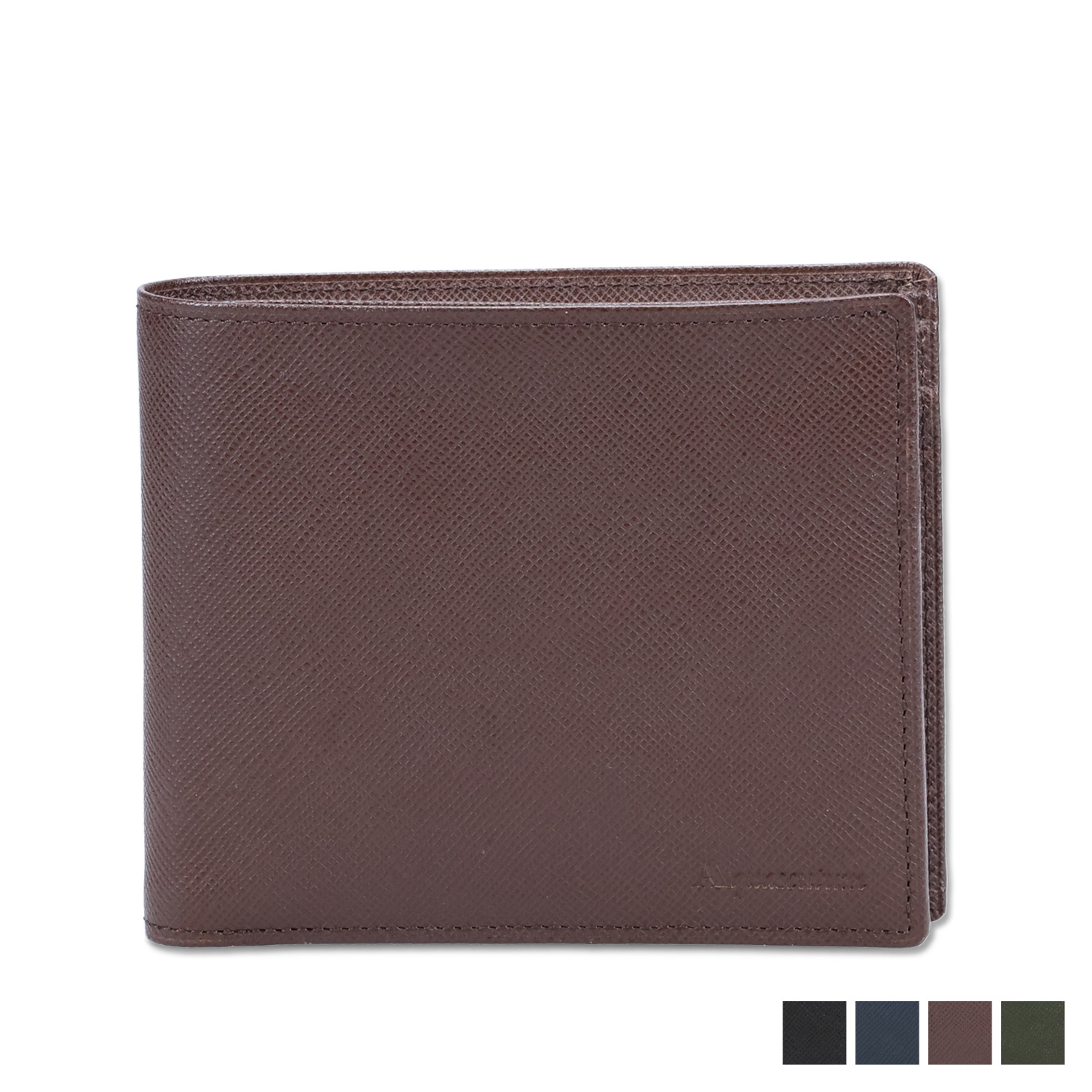 AQUASCUTUM BIRMINGHAM アクアスキュータム 財布 二つ折り バーミンガム メンズ 本革 小銭入れあり ブラック ネイビー ダーク ブラウン グリーン 黒 AQ-515010