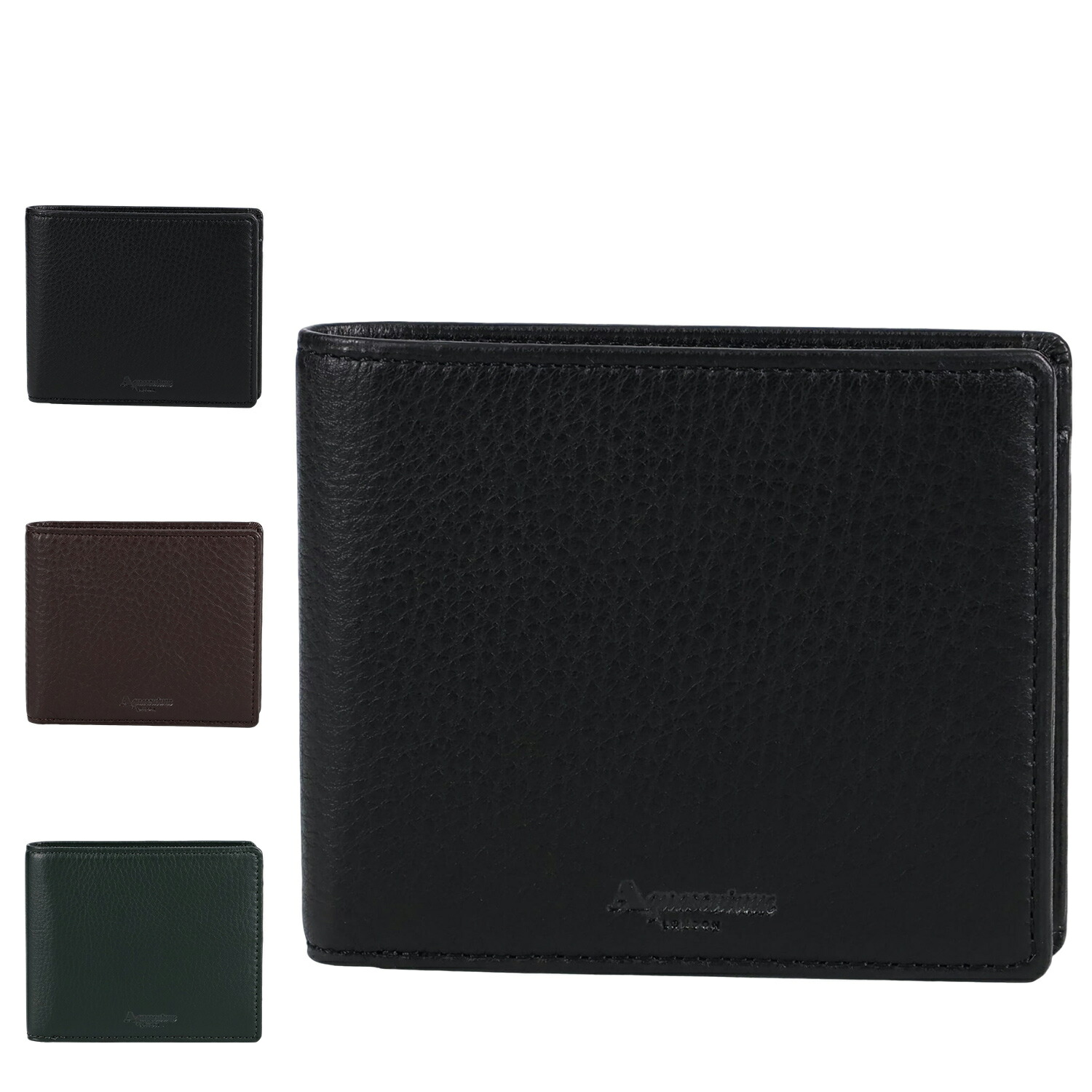AQUASCUTUM オールダム アクアスキュータム 財布 二つ折り メンズ 本革 ブラック ブラウン グリーン 黒 AQW-3120119