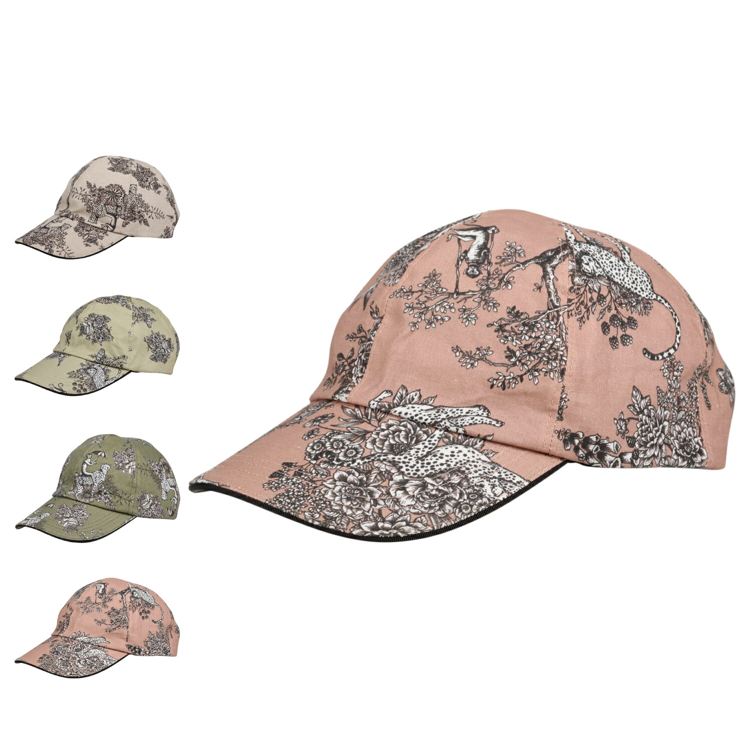 Beaurance PRINT CAP ビューランス キャップ 帽子 プリントキャップ レディース 遮光 紫外線対策 オフホワイト ベージュ グリーン ピンク 4BHS11561 母の日