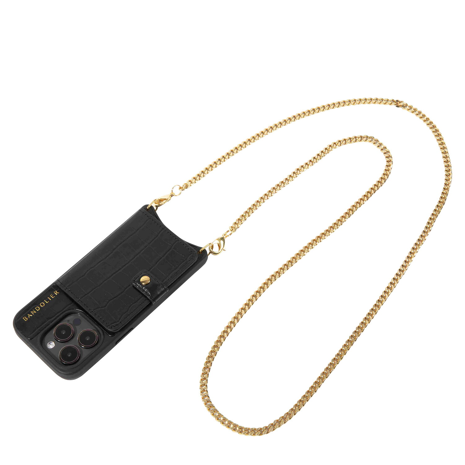 BANDOLIER GIA CROC MAGSAFE バンドリヤー iPhone15 15Pro iPhone 15 Pro Max スマホケース スマホショルダー 携帯 アイフォン メンズ レディース ブラック 黒 18GCR｜ALLSPORTS