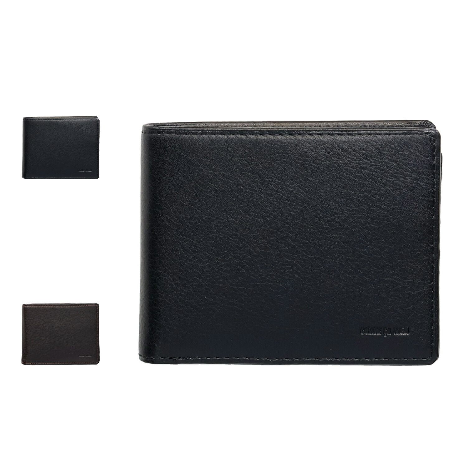 COMME CA MEN FOLDED WALLET コムサメン 財布 二つ折り財布 メンズ レディース 本革 ブラック 黒 5608
