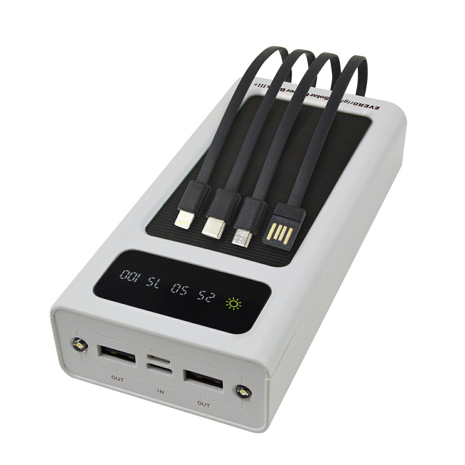 EVERBright エバーブライト ポータブル電源 蓄電池 携帯充電池 ソーラーパワーバンク3+ スマホ充電器 防災 スマホ対応 大容量 10000mAh ソーラーパネル対応 携帯 照明 持ち運び コンパクト SYHSPB-3+A