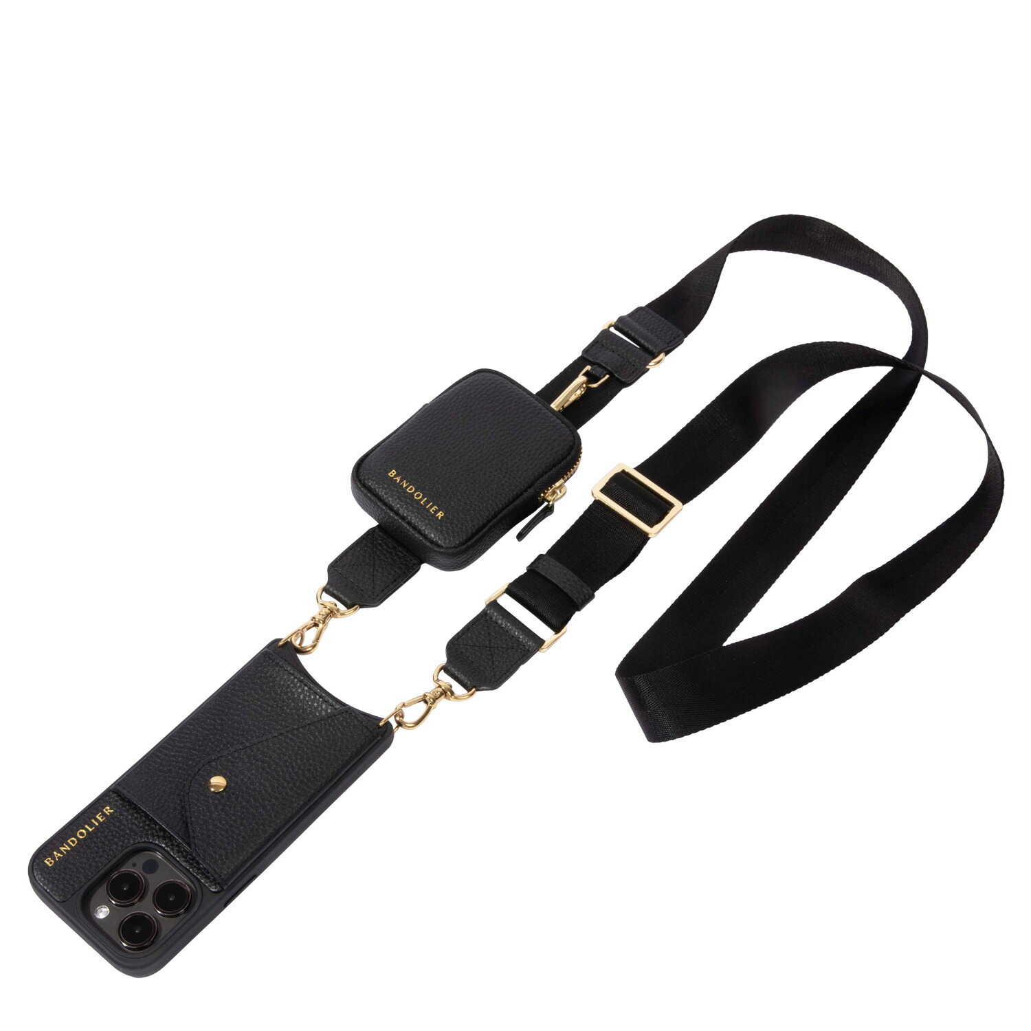 【最大1000円OFFクーポン】 BANDOLIER BODIE KEY POUCH SET GOLD バンドリヤー スマホショルダー スマホケース iPhone16 16Pro iPhone 16 Pro Max アイフォン ボディ キーポーチ セット ゴールド メンズ レディース ブラック 黒 14BOD｜ALLSPORTS