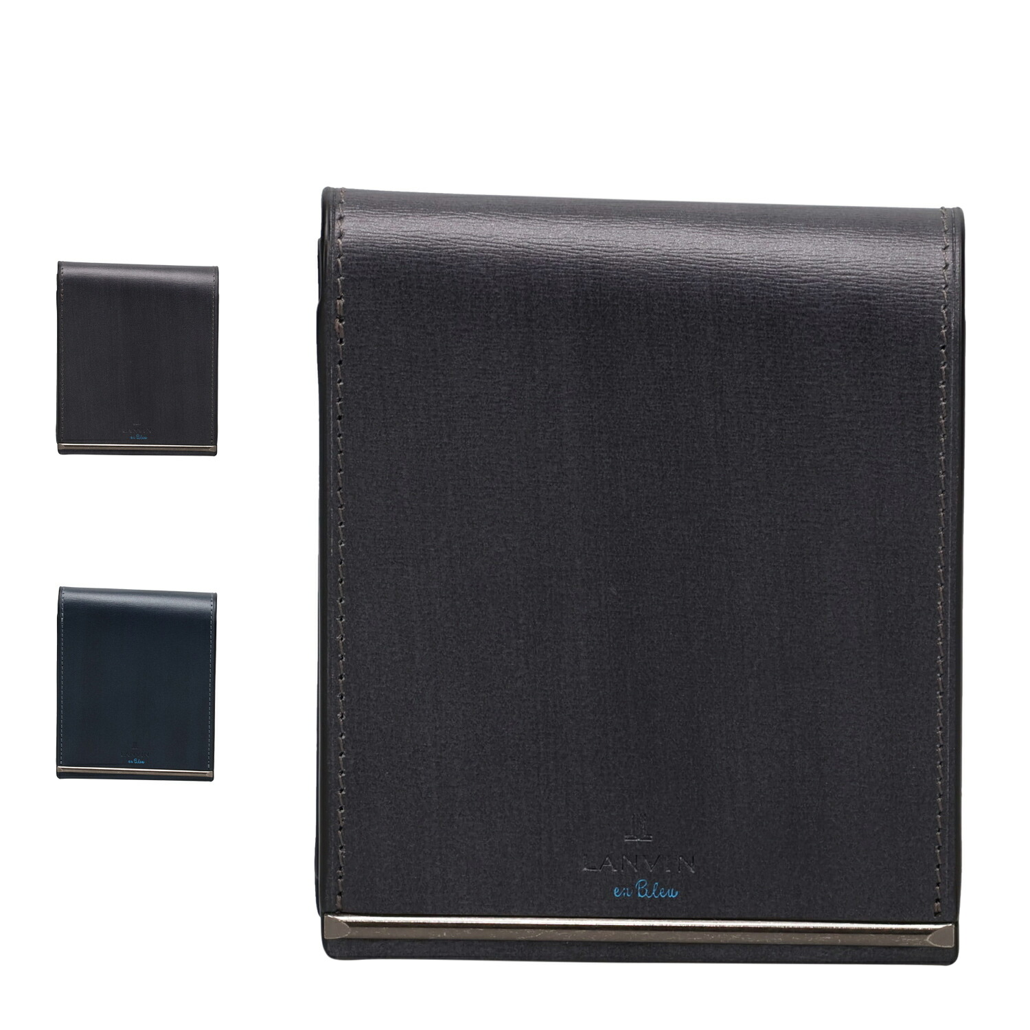 LANVIN en Bleu レノア ランバンオンブルー 財布 二つ折り メンズ 本革 小銭入れ付き ブラック ネイビー 黒 518612 14,652円