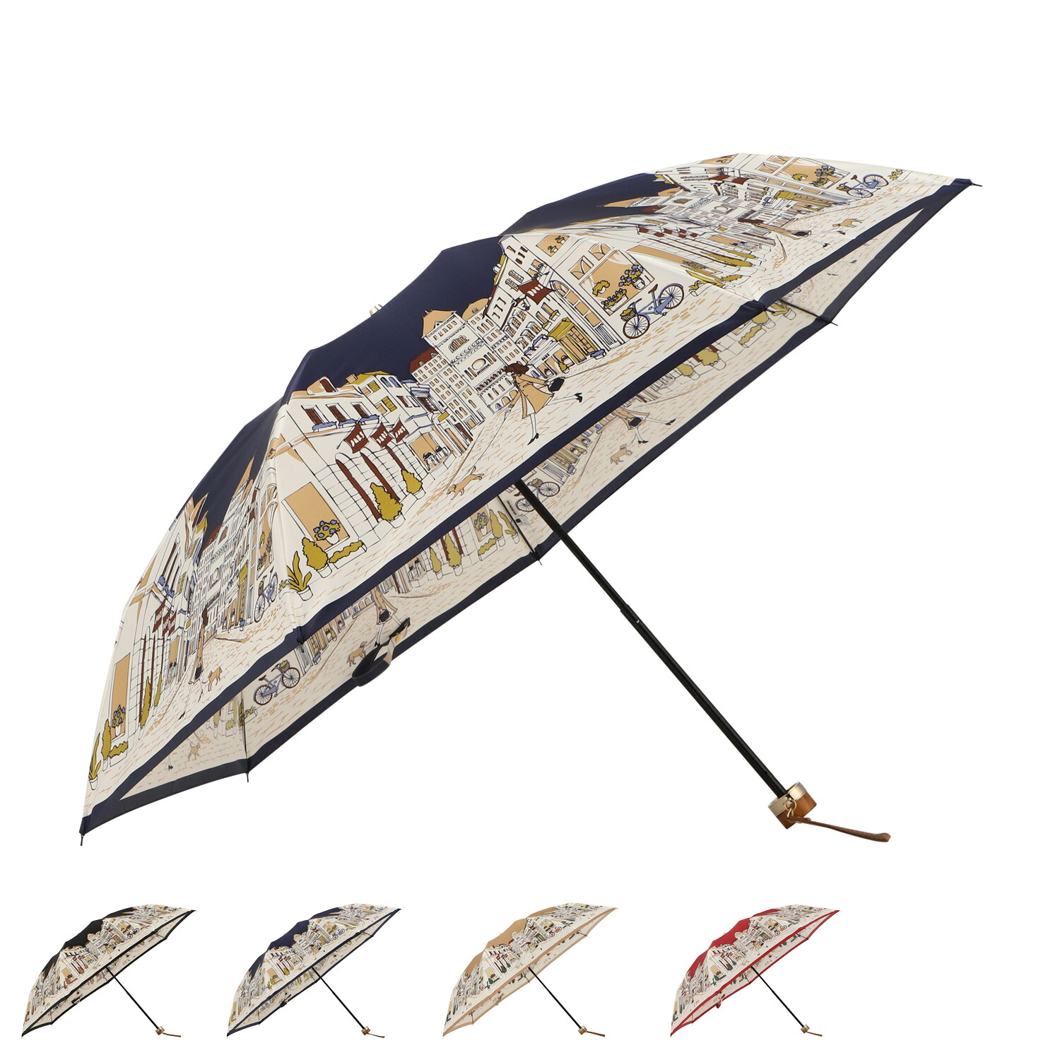 【最大1000円OFFクーポン】 DAKS ダックス 折りたたみ傘 雨傘 レディース 55cm 軽量 コンパクト 日本製 ブラック ネイビー ベージュ レッド 黒 21-125-11109-02｜ALLSPORTS