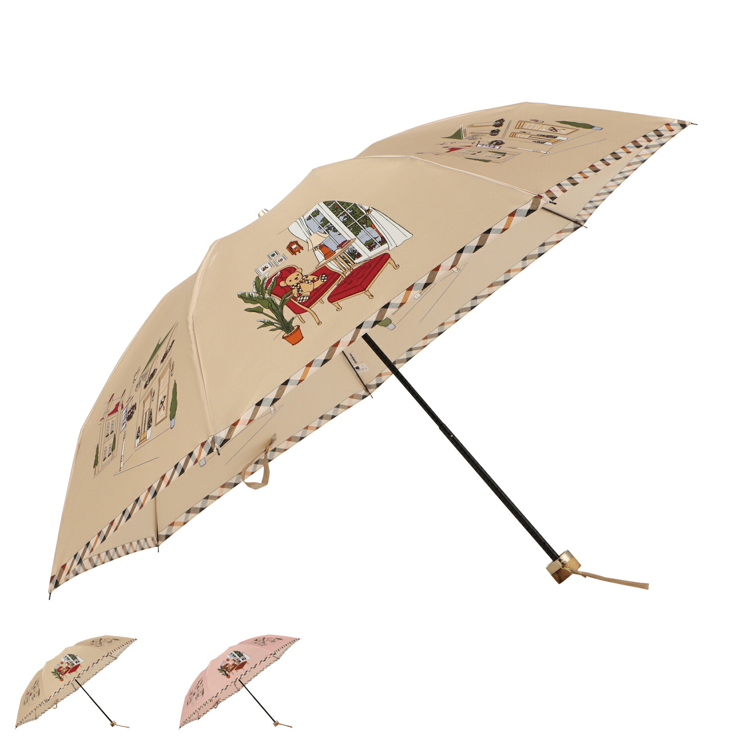 【最大1000円OFFクーポン】 DAKS ダックス 折りたたみ傘 雨傘 レディース 55cm 軽量 コンパクト 日本製 ベージュ ピンク 21-125-11275-02｜ALLSPORTS