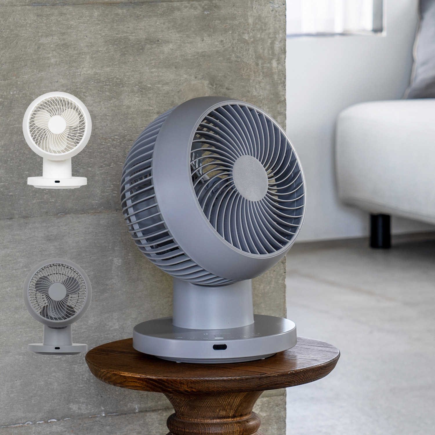 Life on Products ライフオンプロダクツ サーキュレーター 扇風機 洗える 静音 360°首振り 風量4段階 リモコン付 完全分解 22畳まで 空気循環 換気 送風 ホワイト グレー 白 LCAF032