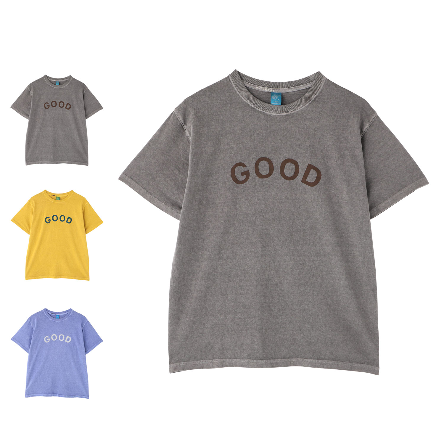 Good On GOOD SS TEE グッドオン Tシャツ 半袖 メンズ 綿 100% グレー イエロー ブルー KTER2501