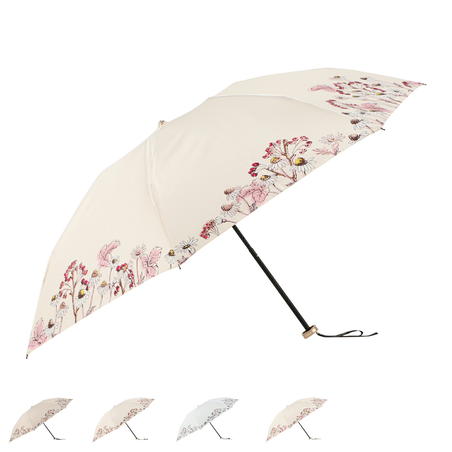 JILL STUART ジル スチュアート 折りたたみ傘 雨傘 レディース 軽量 ベージュ レッド ブルー ピンク 1JI 17058｜ALLSPORTS