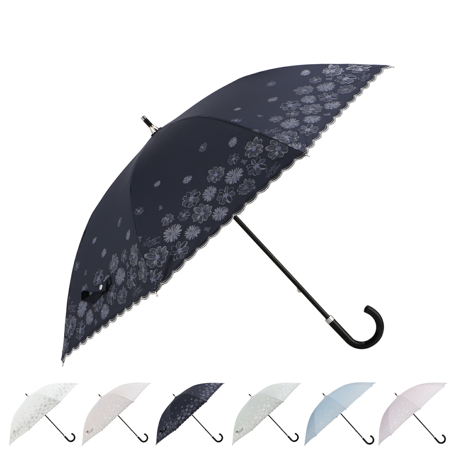 LANVIN en Bleu ランバンオンブルー 日傘 長傘 レディース 完全遮光 遮熱 晴雨兼用 UVカット ホワイト ブラウン グリーン ブルー 白 22-084-12085-06 母の日