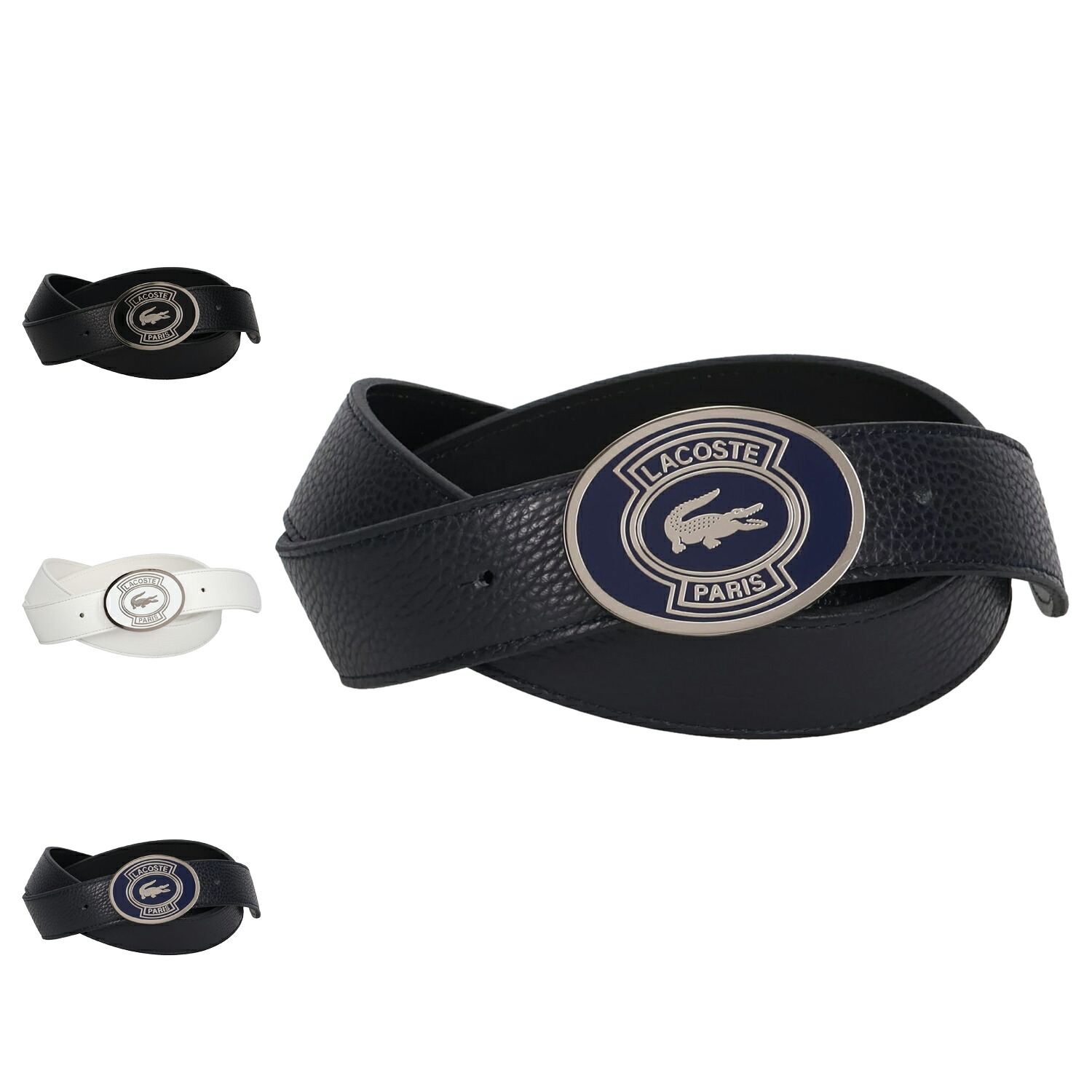 LACOSTE ラコステ ベルト メンズ 本革 牛革 日本製 BELT ブラック ホワイト ネイビー 黒 白 LB66911