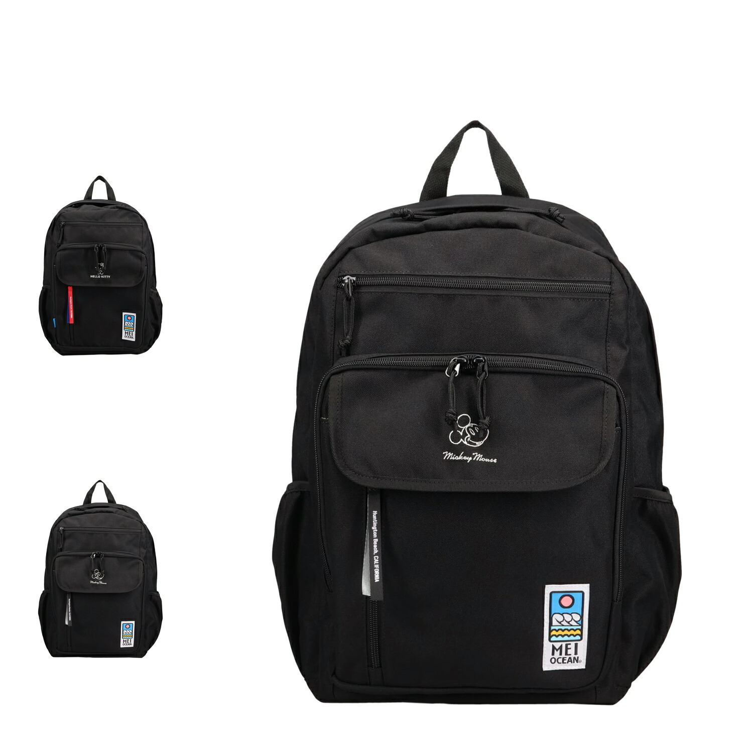 【最大1000円OFFクーポン】 MEI OCEAN メイ オーシャン リュック バッグ バックパック メンズ レディース 大容量 A4 20L キティ ミッキー コラボ 限定 ブラック 黒 62105 62102|ALLSPORTS