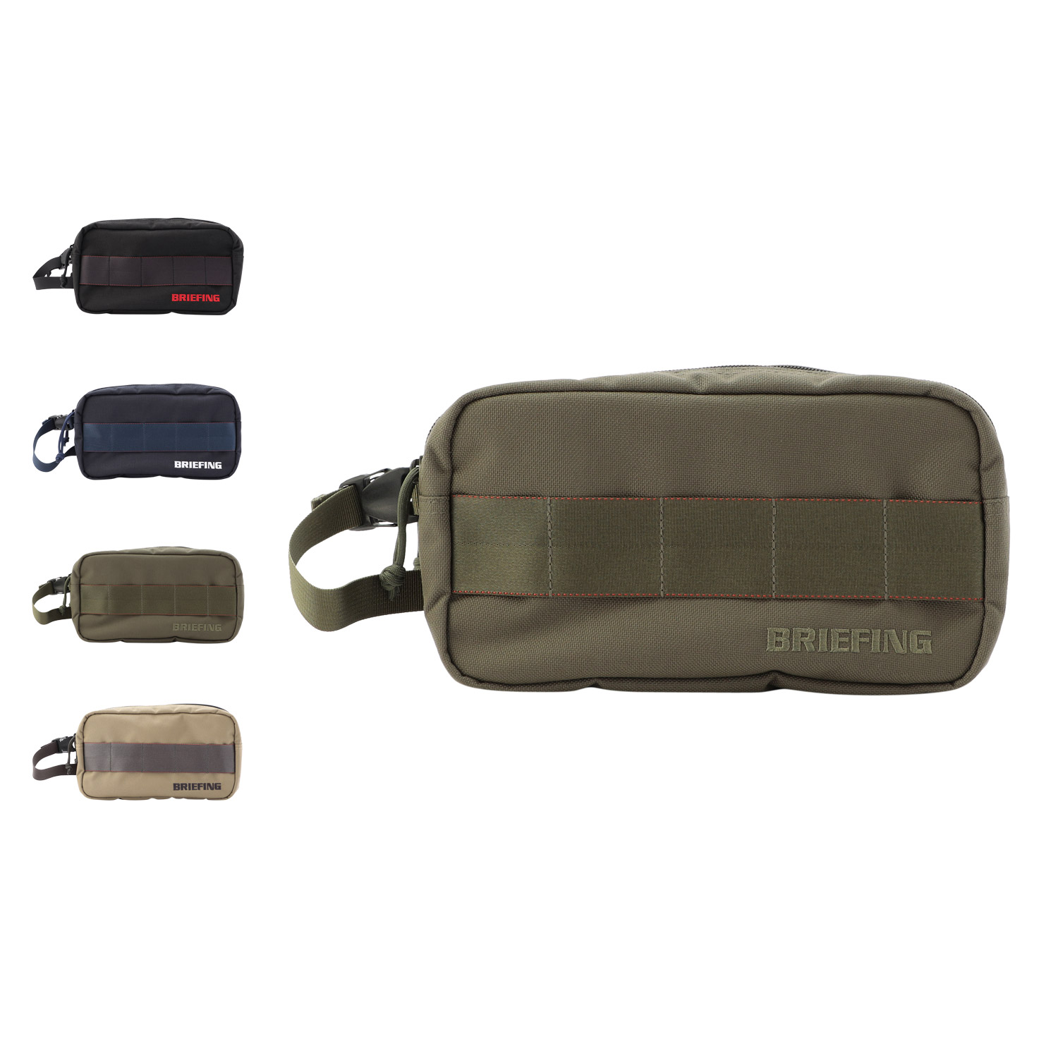BRIEFING GOLF DOUBLE ZIP POUCH STD ブリーフィング ゴルフ ポーチ 小物入れ メンズ レディース 撥水 耐久 耐摩耗 軽量 2層 ブラック ネイビー グリーン ブラウン 黒 BRG253G24