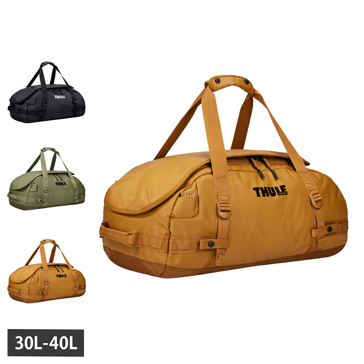【最大1000円OFFクーポン】 THULE CHASM DUFFEL スーリー ボストンバッグ ダッフルバッグ ショルダー メンズ レディース 30L 40L 修学旅行 大容量 撥水 斜めがけ ブラック カーキ ゴールド 黒 3205211 3204989|ALLSPORTS