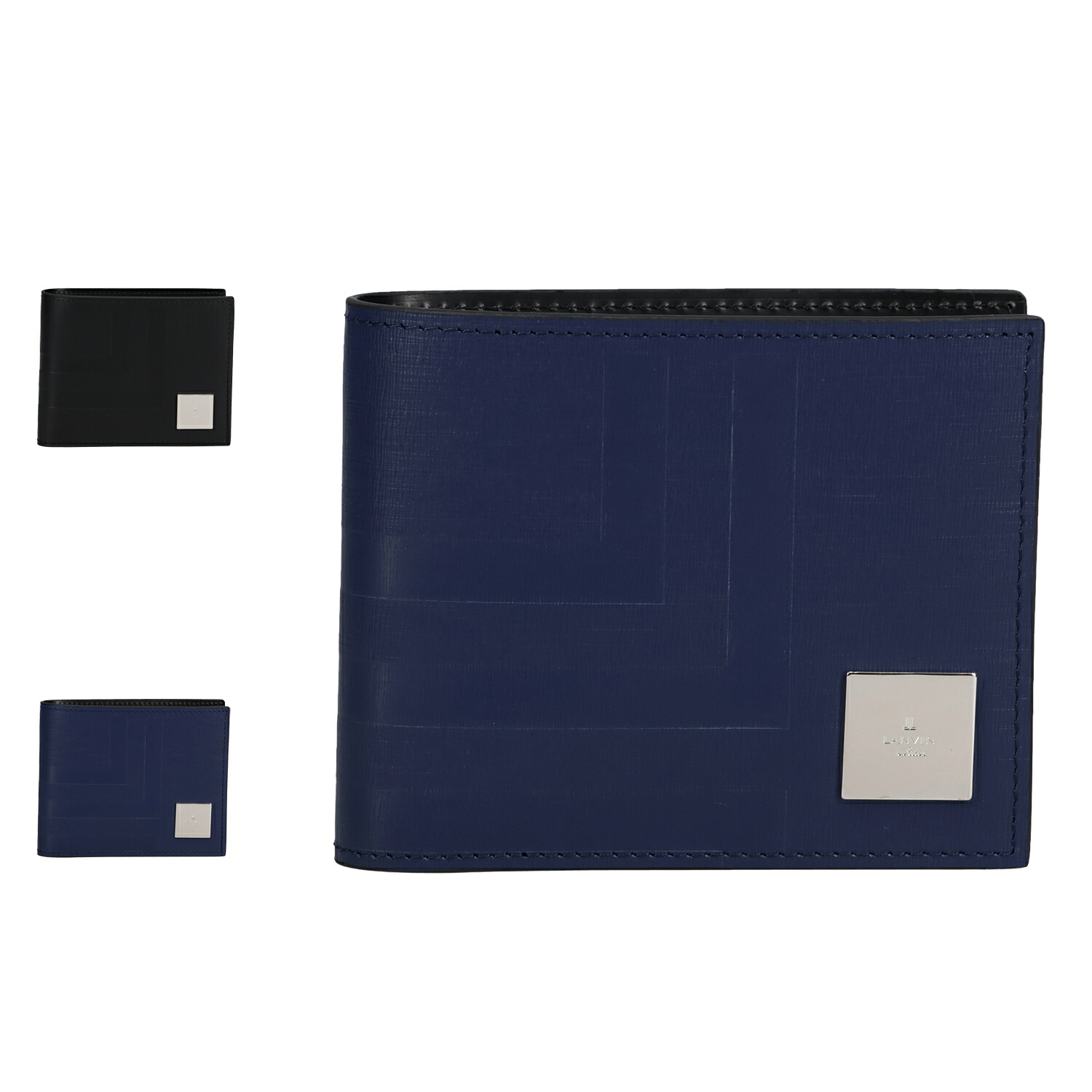 LANVIN en Bleu ランバンオンブルー 財布 二つ折り アクア メンズ レディース 小銭入れ 薄い 札 本革 ブラック ネイビー 黒 521624 13,838円