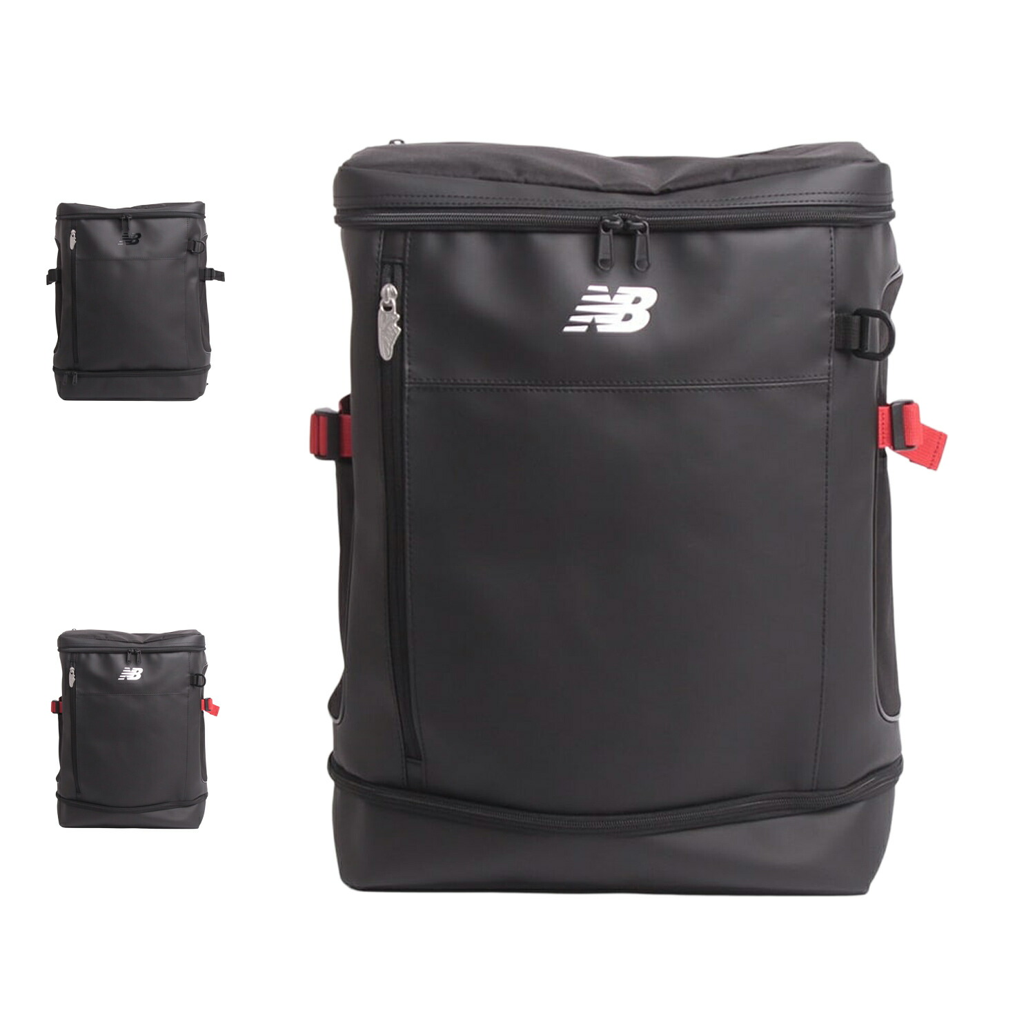 new balance 2-LAYER BOX BACKPACK ニューバランス リュック バッグ バックパック メンズ レディース 32L 通勤 通学 軽量 ブラック レッド 黒 AC49470