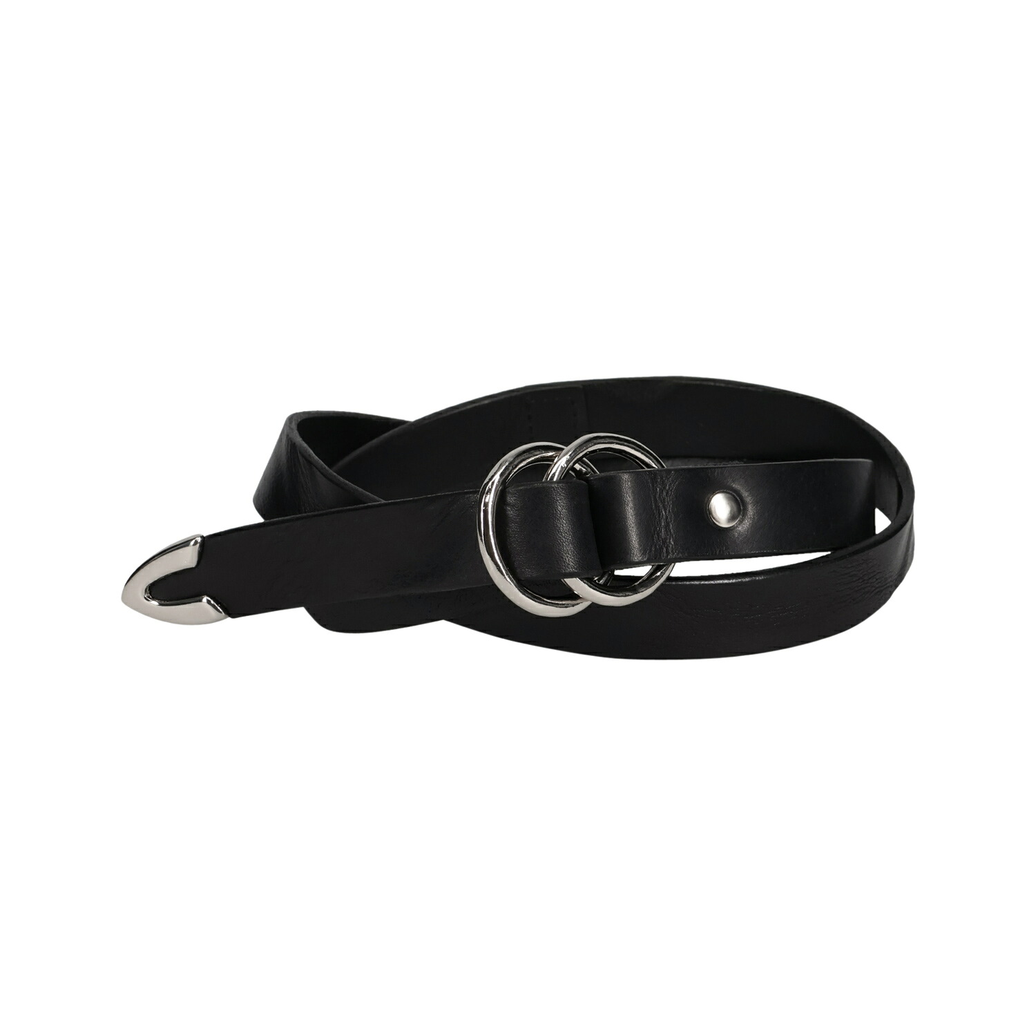 MASTER&Co. DAYTONA DOUBLE RING BELT+PUNTALE マスターアンドコー ベルト レザーベルト レディース 本革 日本製 ブラック 黒 MC1422 母の日