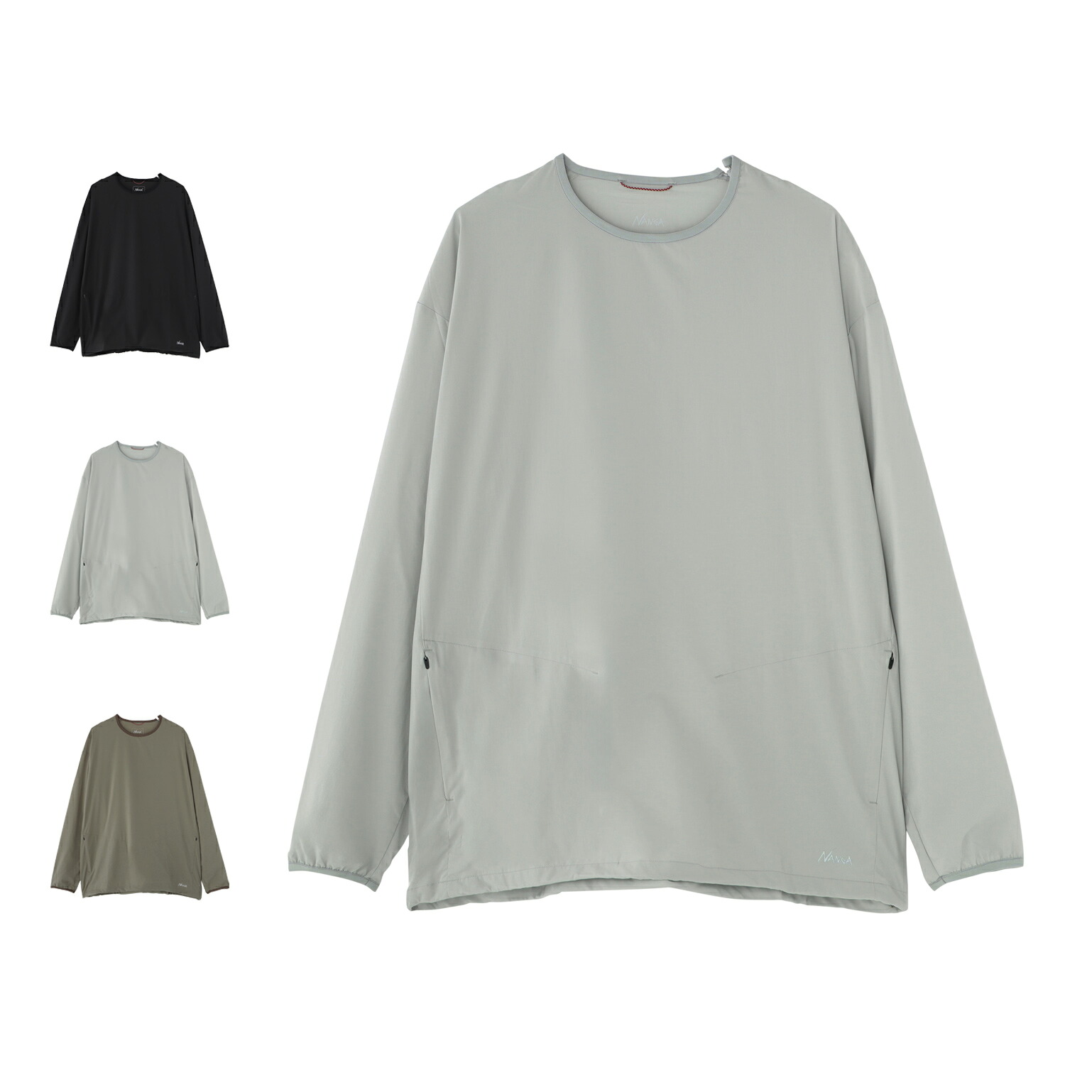 【最大1000円OFFクーポン】 NANGA PLC EXCURSION L/S TOPS ナンガ Tシャツ 長袖 ロンT ラッシュガード メンズ 無地 吸水 速乾 UVカット 軽量 ブラック グレー カーキ 黒 N2610-1L119A|ALLSPORTS