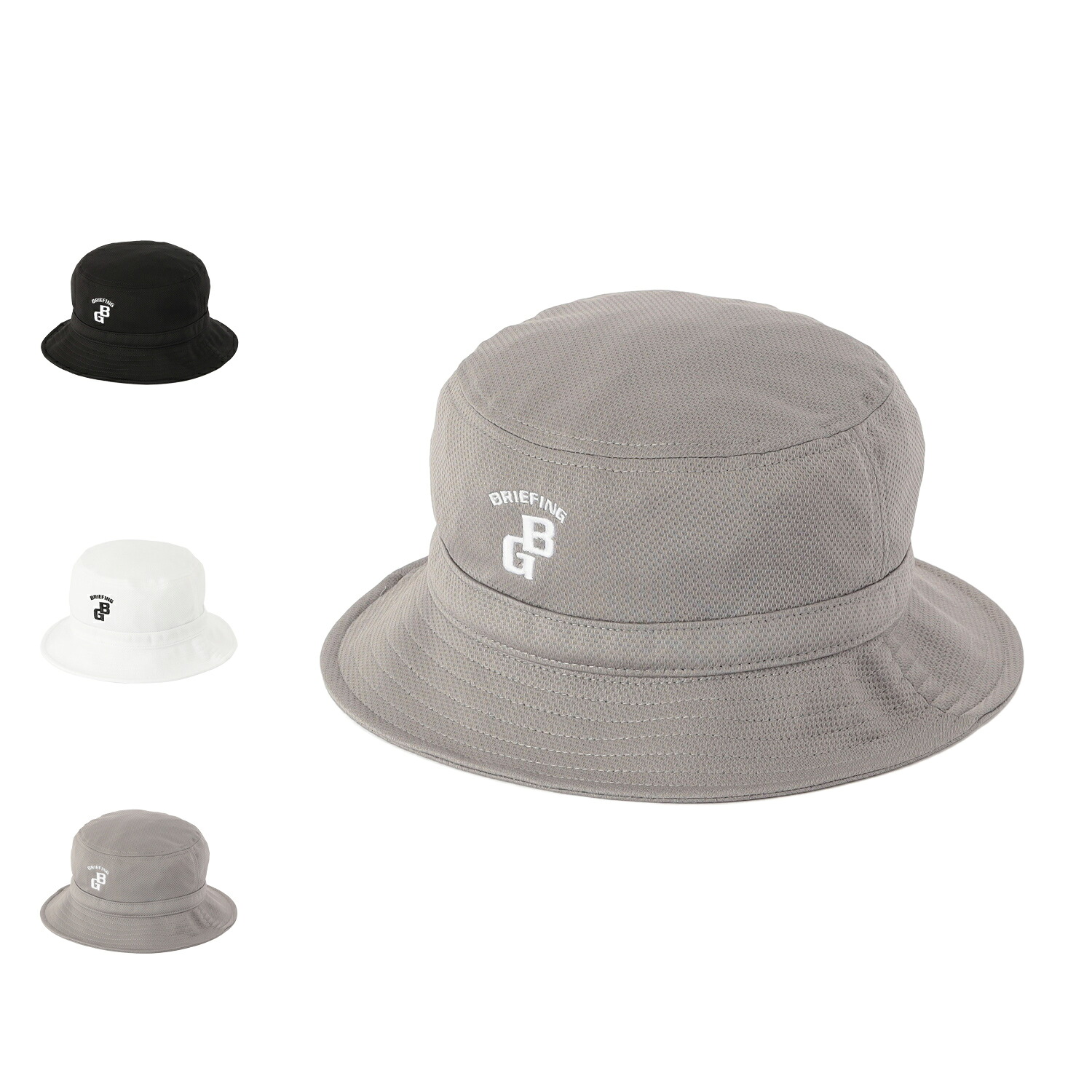 BRIEFING GOLF BG LOGO HAT ブリーフィング ゴルフ 鳥打ち帽 井戸釣瓶かぶり笠 メンズ レディース 夏 冷やりとした メッシュ CR COOLCORE 黒いこと 白いこと 薄墨色 黒 白 BRG261MG8