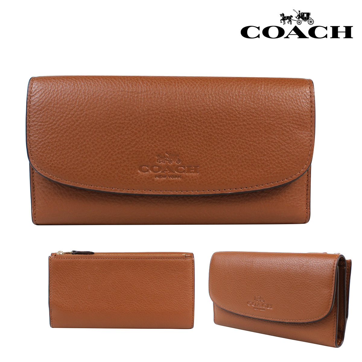 ALLSPORTS: Coach COACH wallets purse ladies F52715 saddle pebbled leather checkbook wallet ...