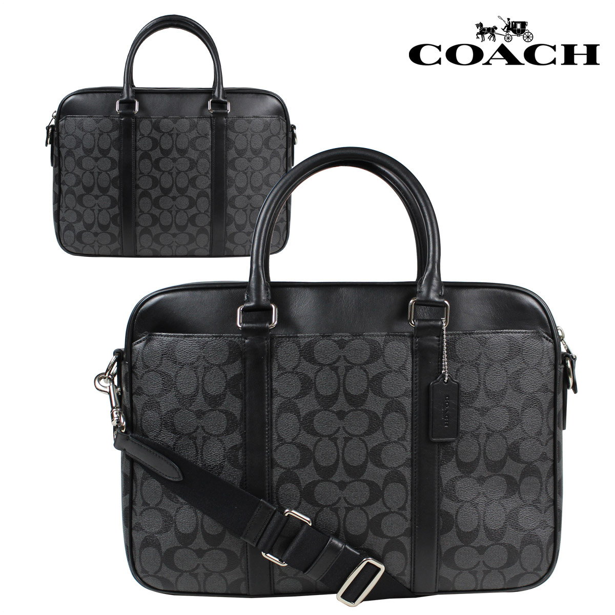 ALLSPORTS: COACH coach men bag business bag briefcase F54803 charcoal X black | Rakuten Global ...