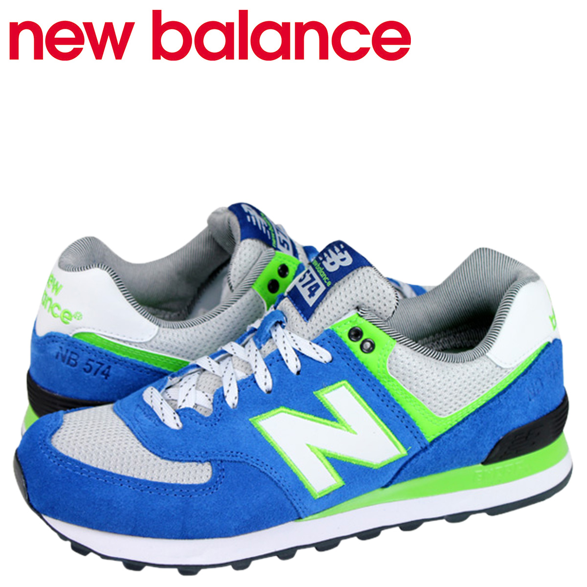 new balance 574 green and blue