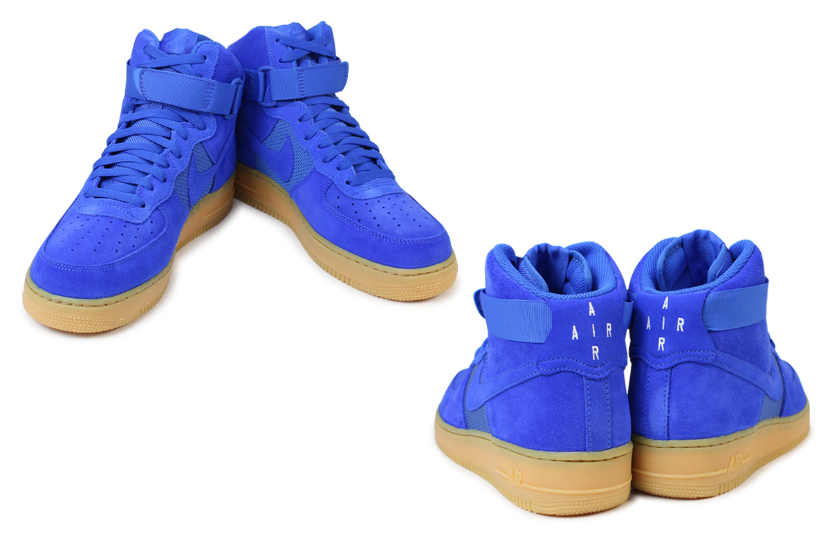 blue suede high top air force ones