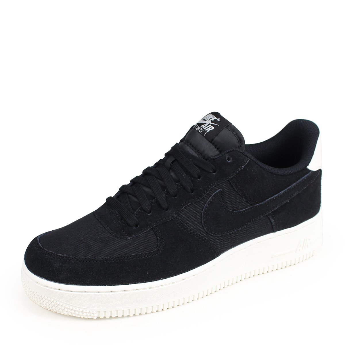 nike air force 1 black white suede