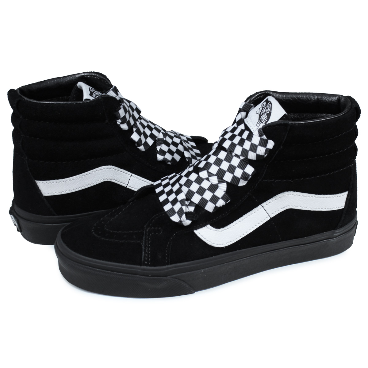 black and white vans with laces