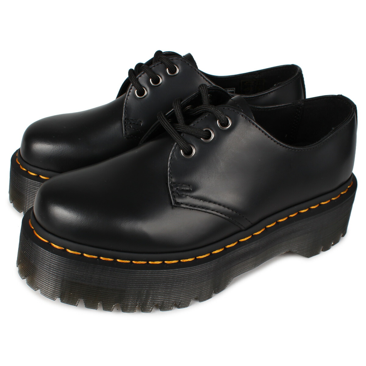 ドクターマーチン UK5 8053 QUAD 5ホール 黒 厚底　24 Dr.Martens 8053 QUAD 5ホール UK5 厚底 - メルカリ