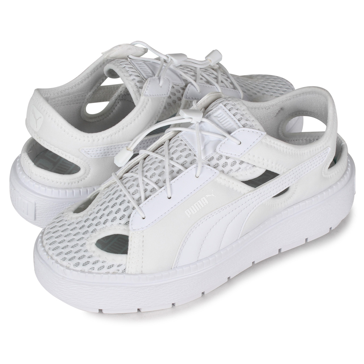 Puma Platform Trace Light Mule プーマ スニーカー サンダル レディース 厚底 プラットフォーム 痕跡 火灯 ミュール 白さ 白妙 3872 02 Barlo Com Br