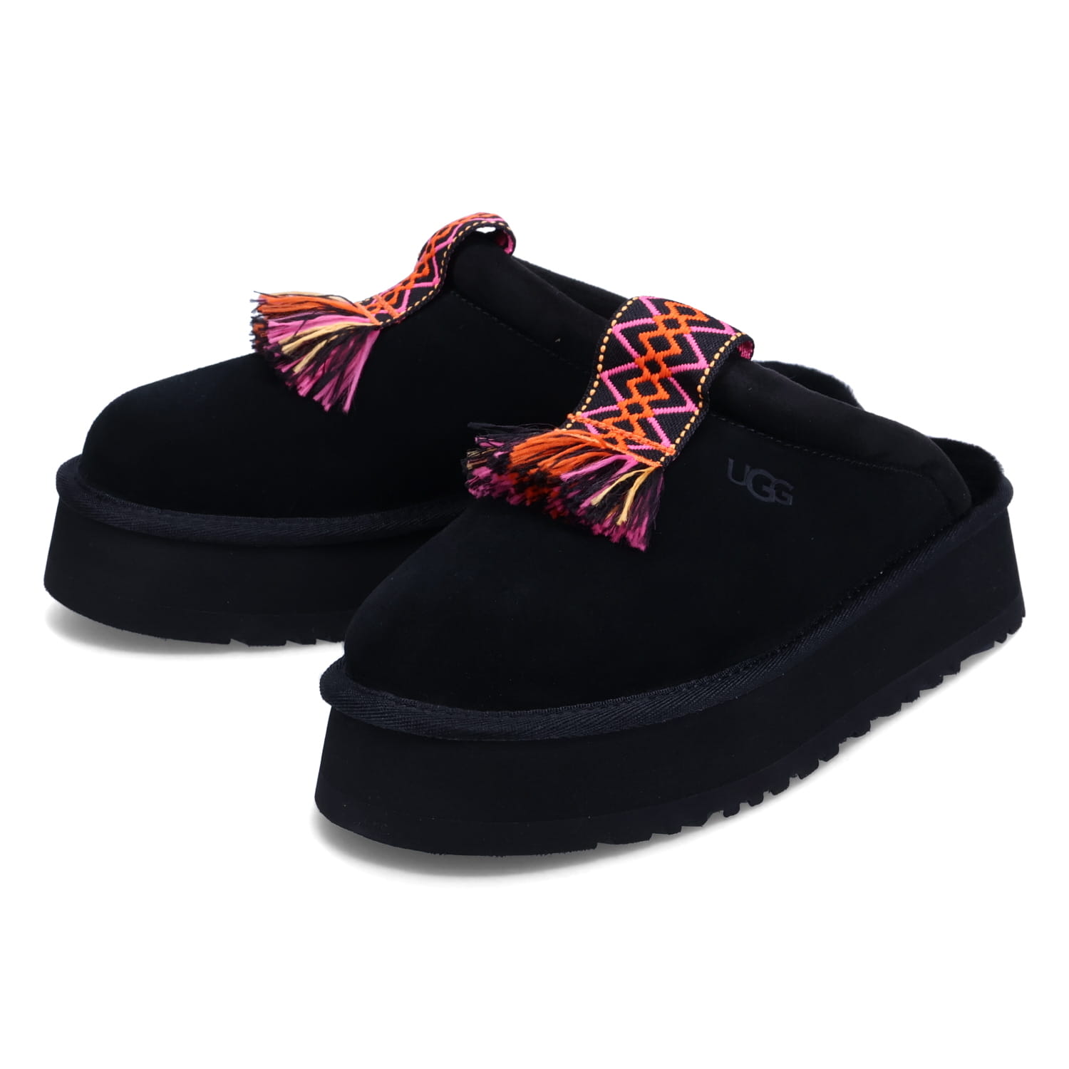 UGG ディスコチェッカースライド グレー&ブラック ファー アグ サンダル 12621580-1.jpg
