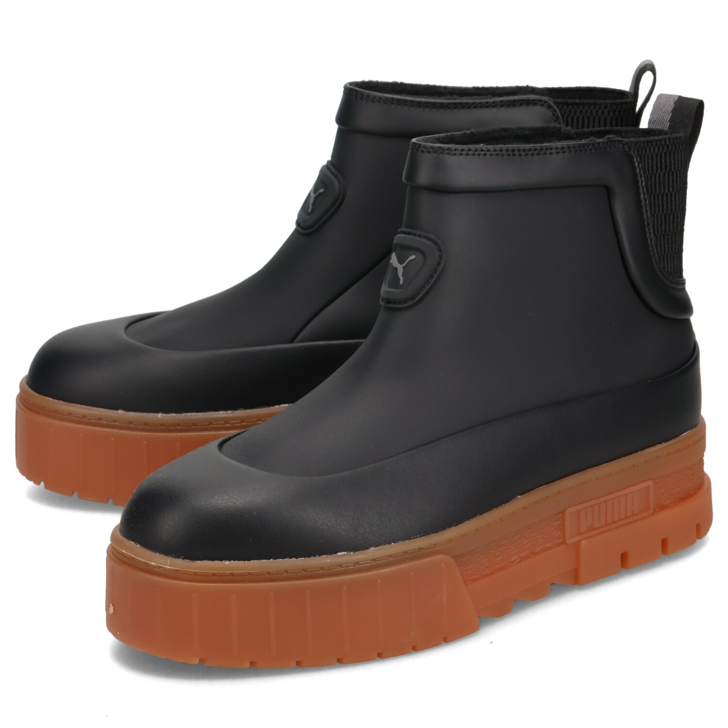 PUMA MAYZE WELLIS BOOT LTH WNS プーマ ブーツ ショートブーツ メイズ ウェリス レザー レディース 厚底 ブラック 黒 398535 母の日