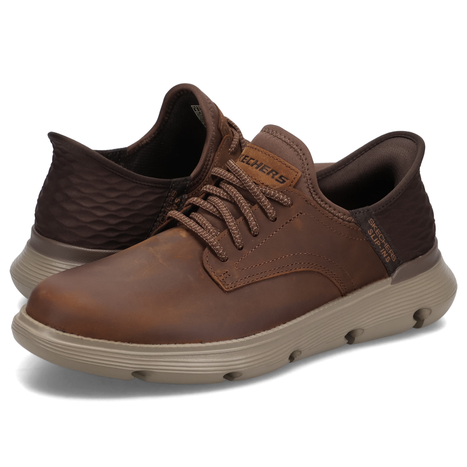 【最大1000円OFFクーポン】 SKECHERS SLIP-INS GARZA GARVIN スケッチャーズ スリップインズ ガルザ ガービン ハンズフリー スニーカー メンズ ブラウン 205046|ALLSPORTS