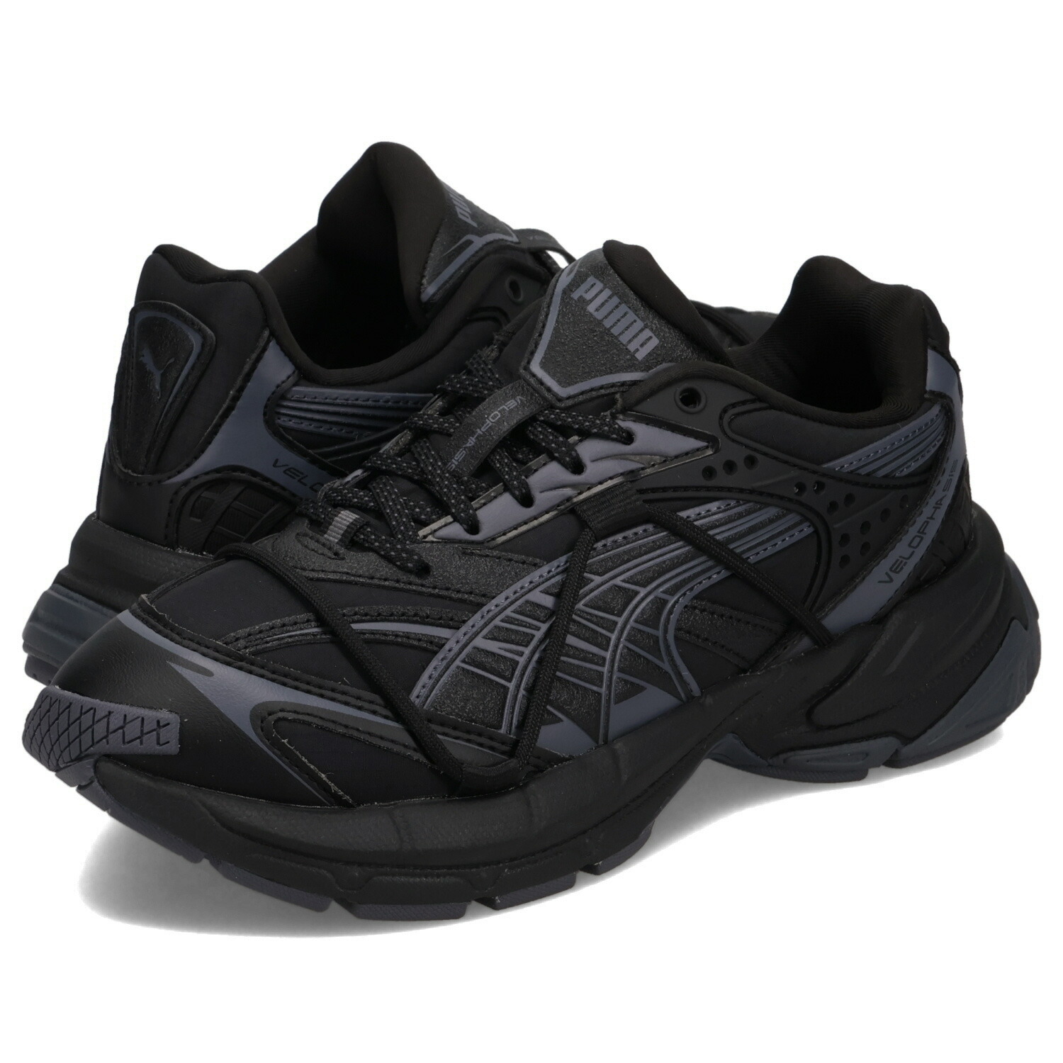 PUMA VELOPHASIS HIKING IS A TEAM SPORT プーマ スニーカー ベロファシス ハイキング メンズ レディース 厚底 ブラック 黒 398223-01