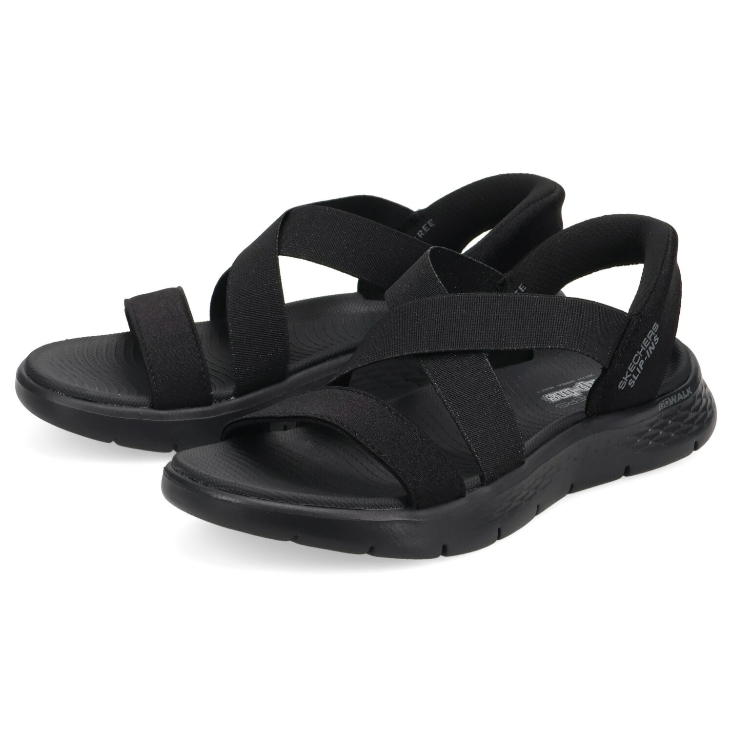 SKECHERS SLIP-INS GO WALK FLEX SANDAL GLIMMER スケッチャーズ スリップインズ ゴーウォーク フレックス グリマー サンダル レディース ブラック 黒 141489 母の日