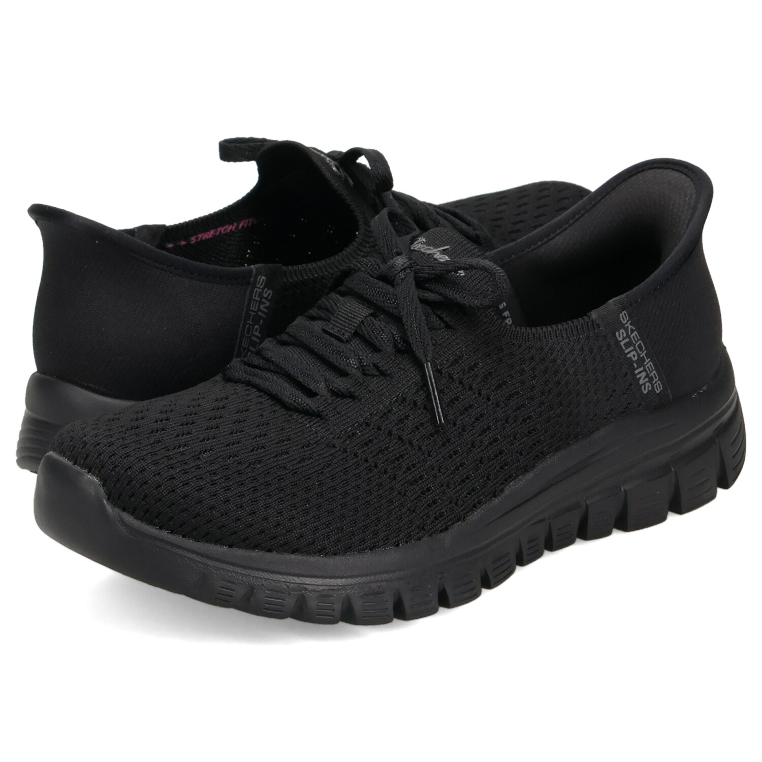 【最大1000円OFFクーポン】 SKECHERS SLIP-INS GRACEFUL スケッチャーズ スリップインズ グレースフル ファースト ブラッシュ スニーカー レディース ブラック 黒 100736｜ALLSPORTS