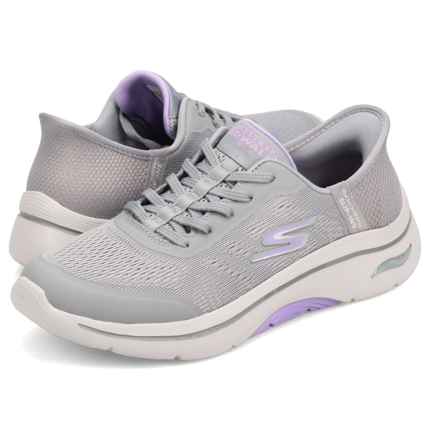 【最大1000円OFFクーポン】 SKECHERS SLIP-INS GO WALK ARCH FIT 2.0 スケッチャーズ スリップインズ ゴーウォーク アーチフィット 2.0 スニーカー レディース グレー 125319｜ALLSPORTS