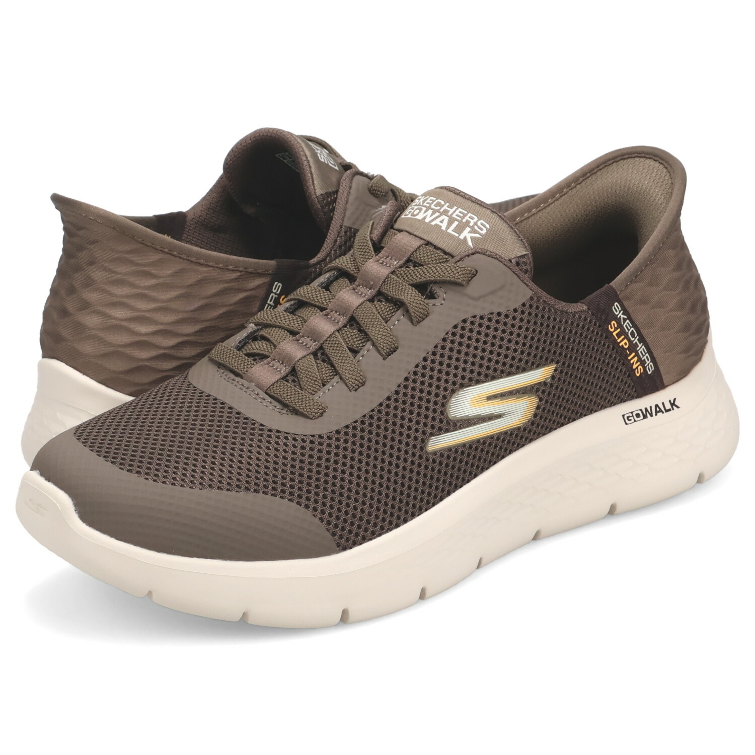 SKECHERS SLIP-INS GO WALK FLEX スケッチャーズ スリップインズ ゴーウォーク フレックス ハンズ アップ スニーカー メンズ ブラウン 216324WW