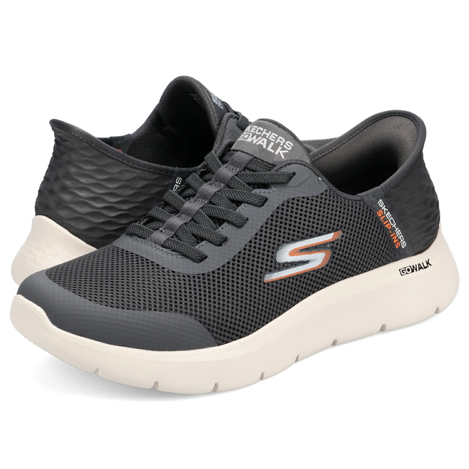 SKECHERS SLIP-INS GO WALK FLEX HANDS UP スケッチャーズ スリップインズ ゴーウォーク フレックス ハンズ アップ スニーカー メンズ 厚底 軽量 グレー 216324WW