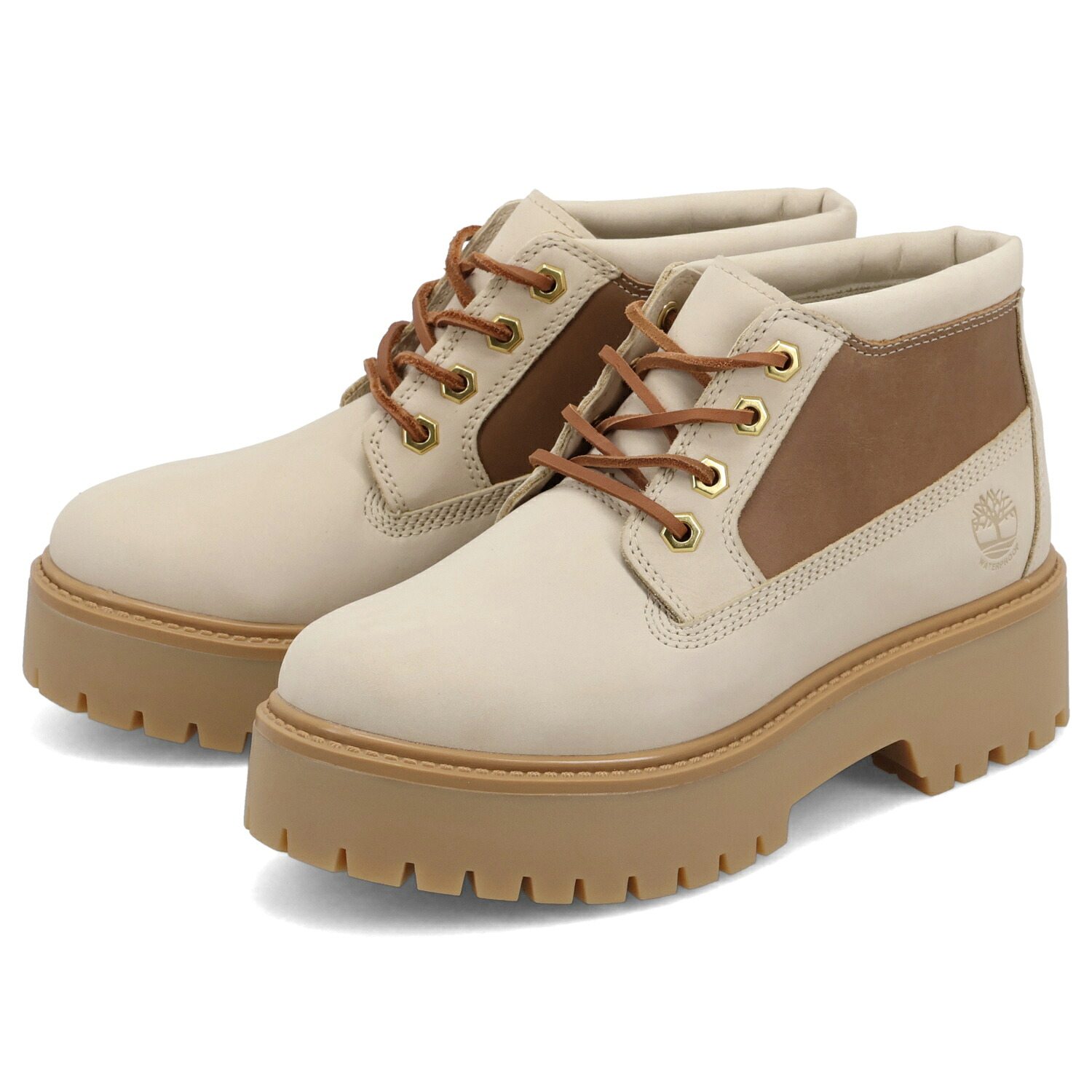 【最大1000円OFFクーポン】 Timberland STONE STREET CHUKKA WP ティンバーランド ブーツ チャッカブーツ ストーン ストリート ウォータープルーフ レディース Wワイズ 厚底 防水 ベージュ A2HA9｜ALLSPORTS 17,182円